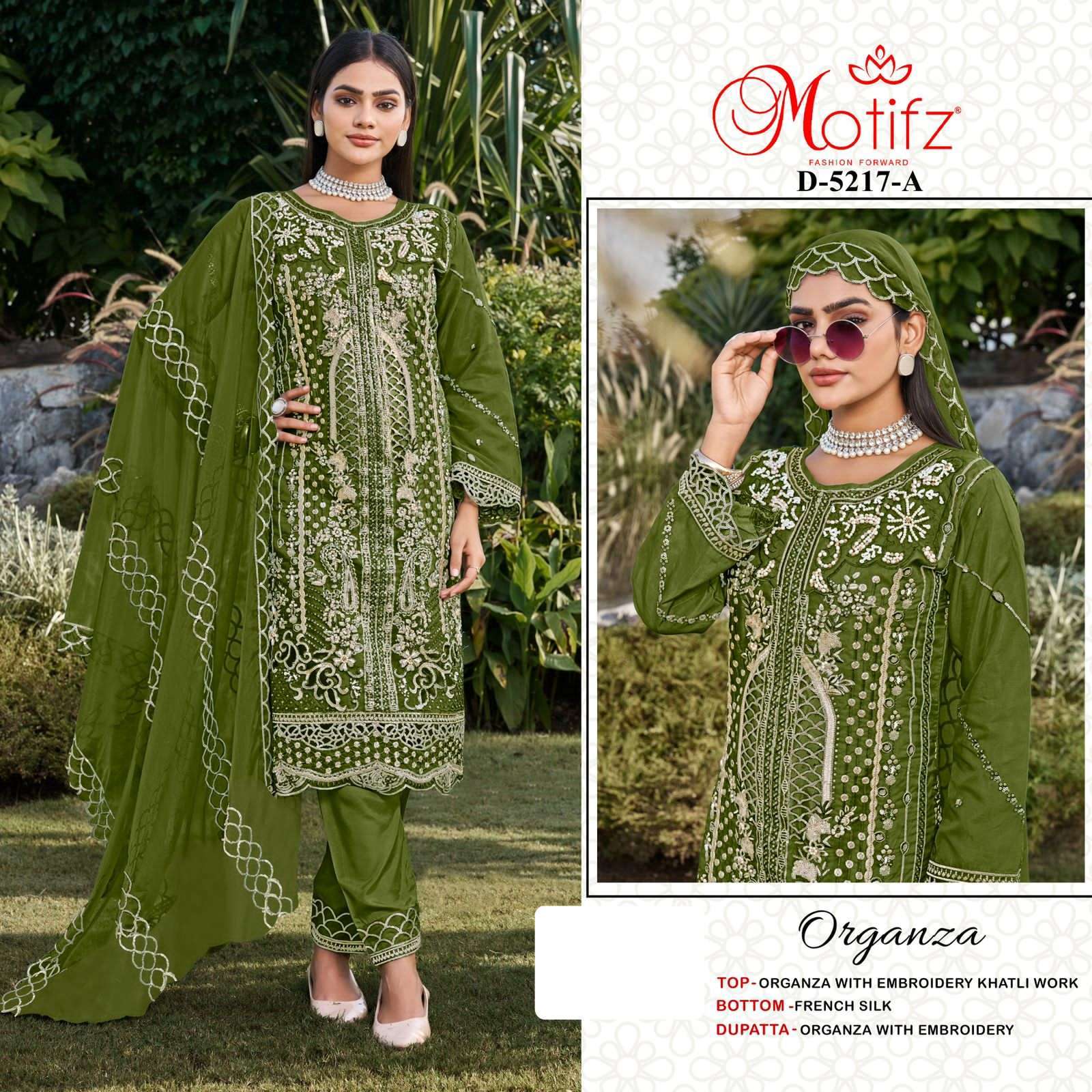 MOTIFZ D 5217 COLORS PAKISTANI ORGANZA SILK SUIT CATALOG DEALER 