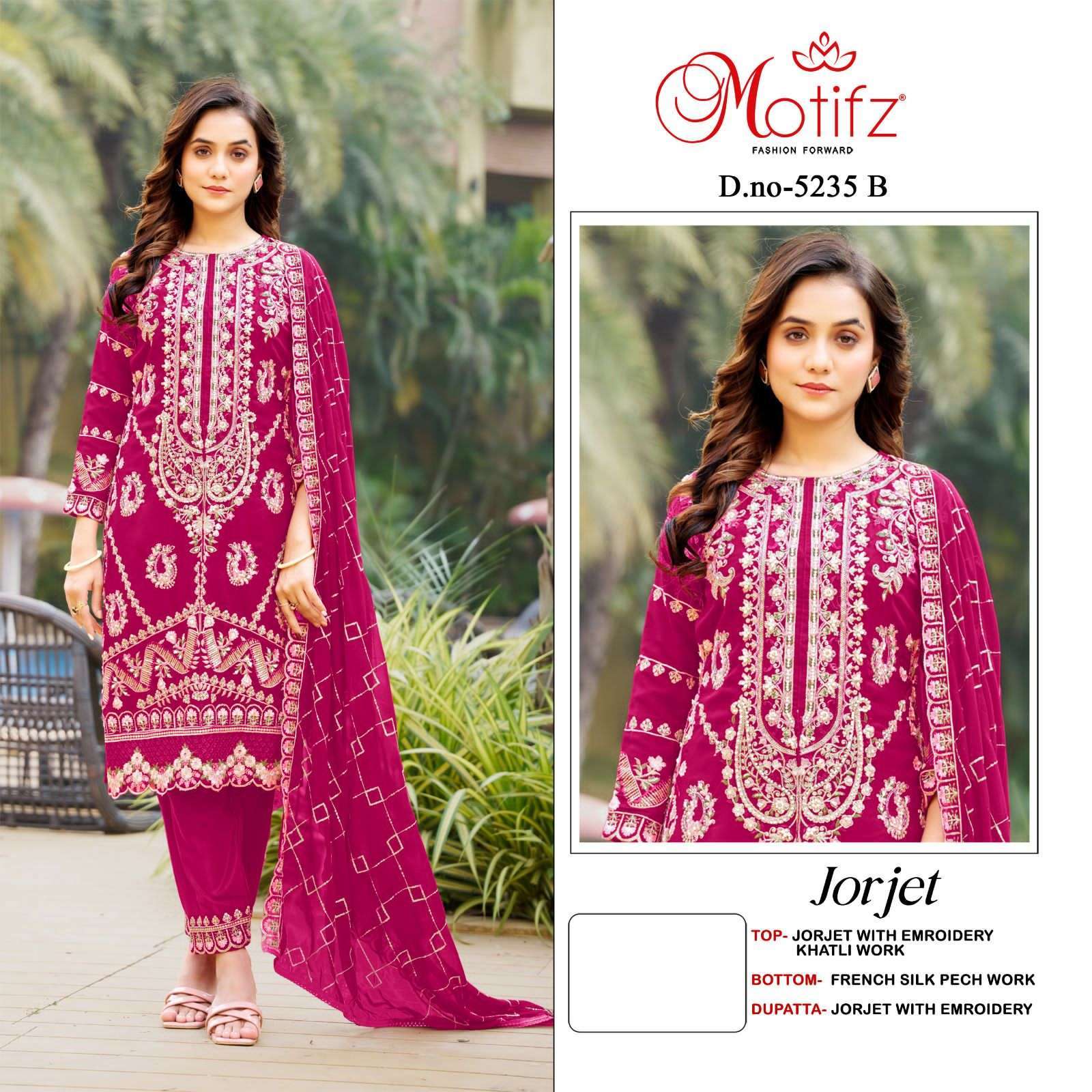 MOTIFZ D 5235 COLORS PAKISTANI GEORGETTE SUIT CATALOG DEALER 