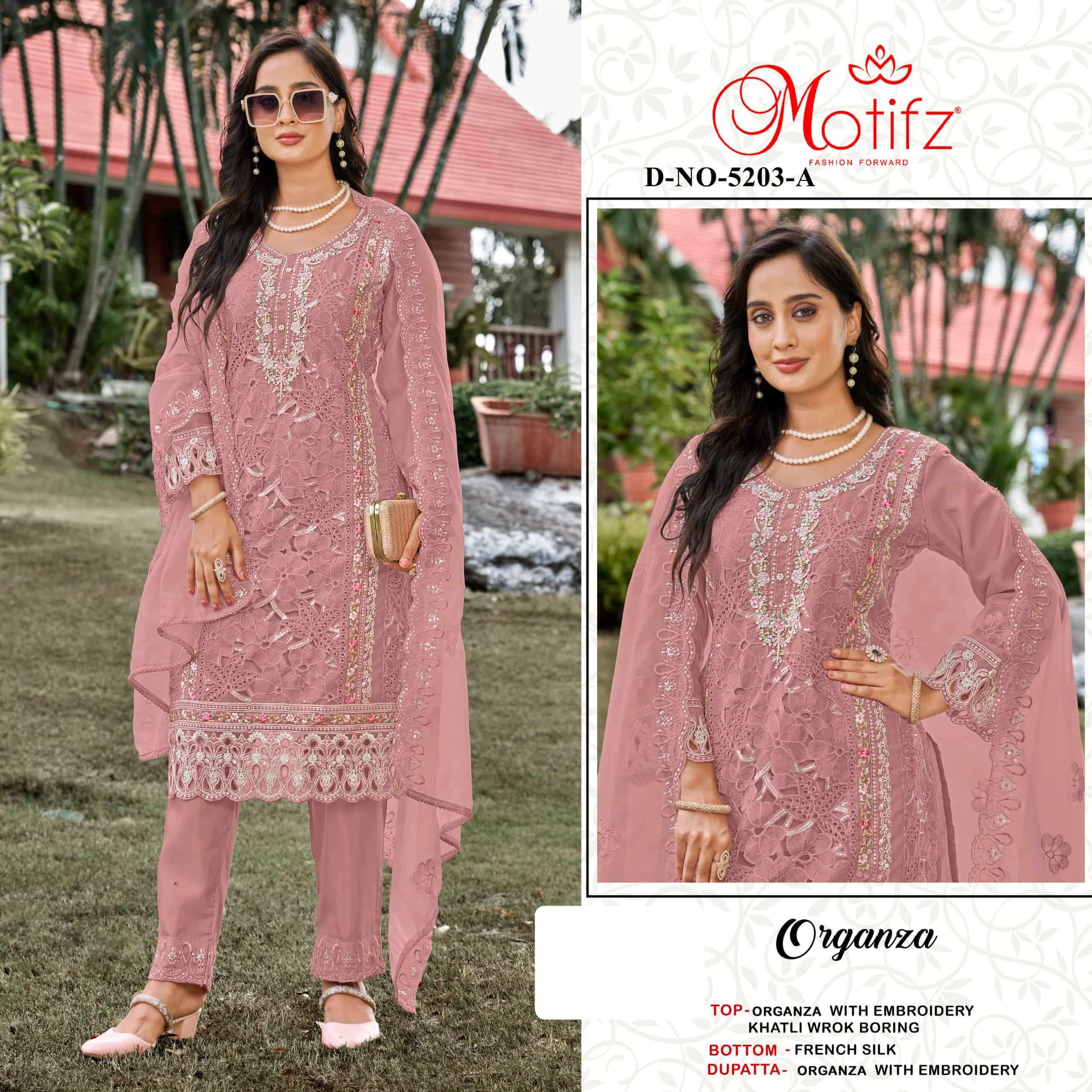MOTIFZ FASHION D 5203 COLORS PAKISTANI GEORGETTE SUIT WHOLESALER BEST RATE 