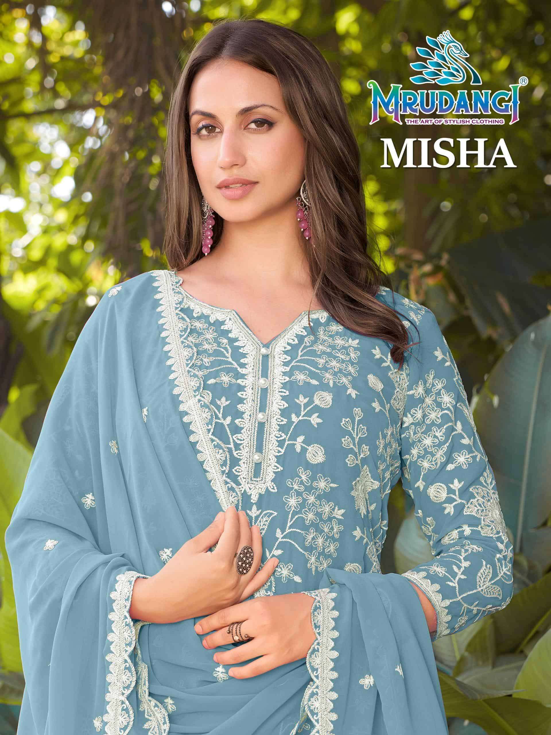 MRUDANGI MISHA FANCY WEAR GEORGETTE SHARARA SUIT WHOLESALER 