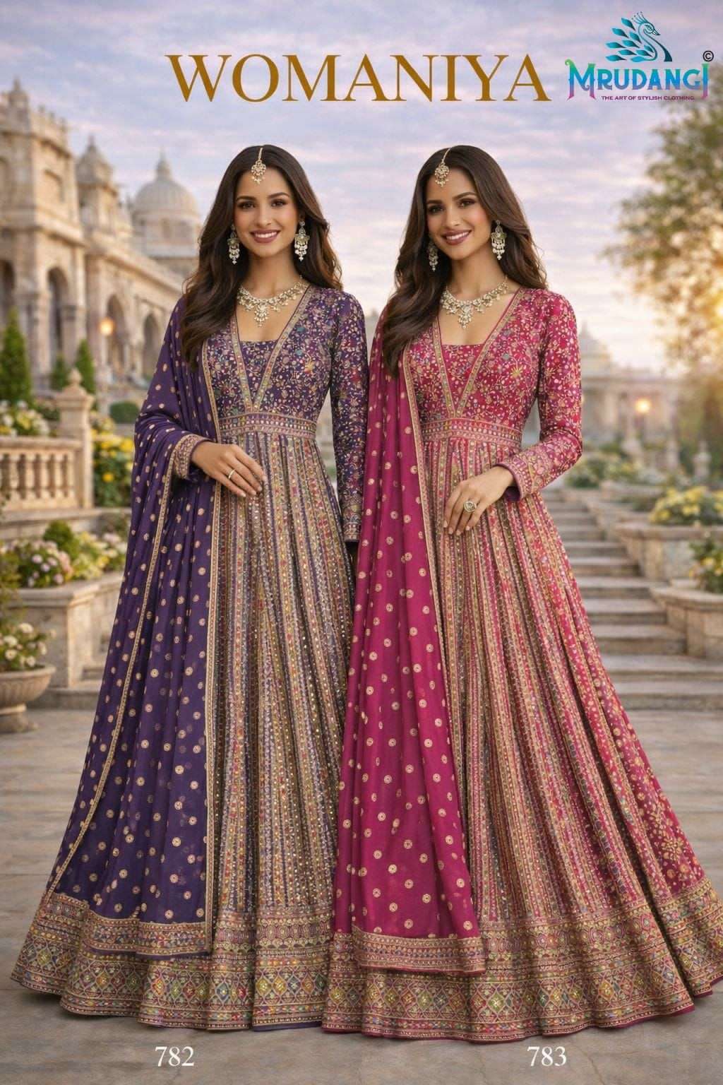 MRUDANGI WOMANIYA PARTYWEAR INDO WESTERN DRESS CATALOG WHOLESALER 