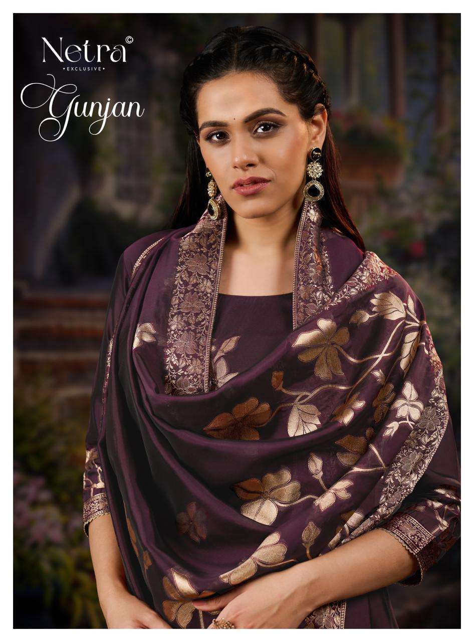 NETRA GUNJAN PREMIUM DESIGNER WOVEN SILK SUIT CATALOG