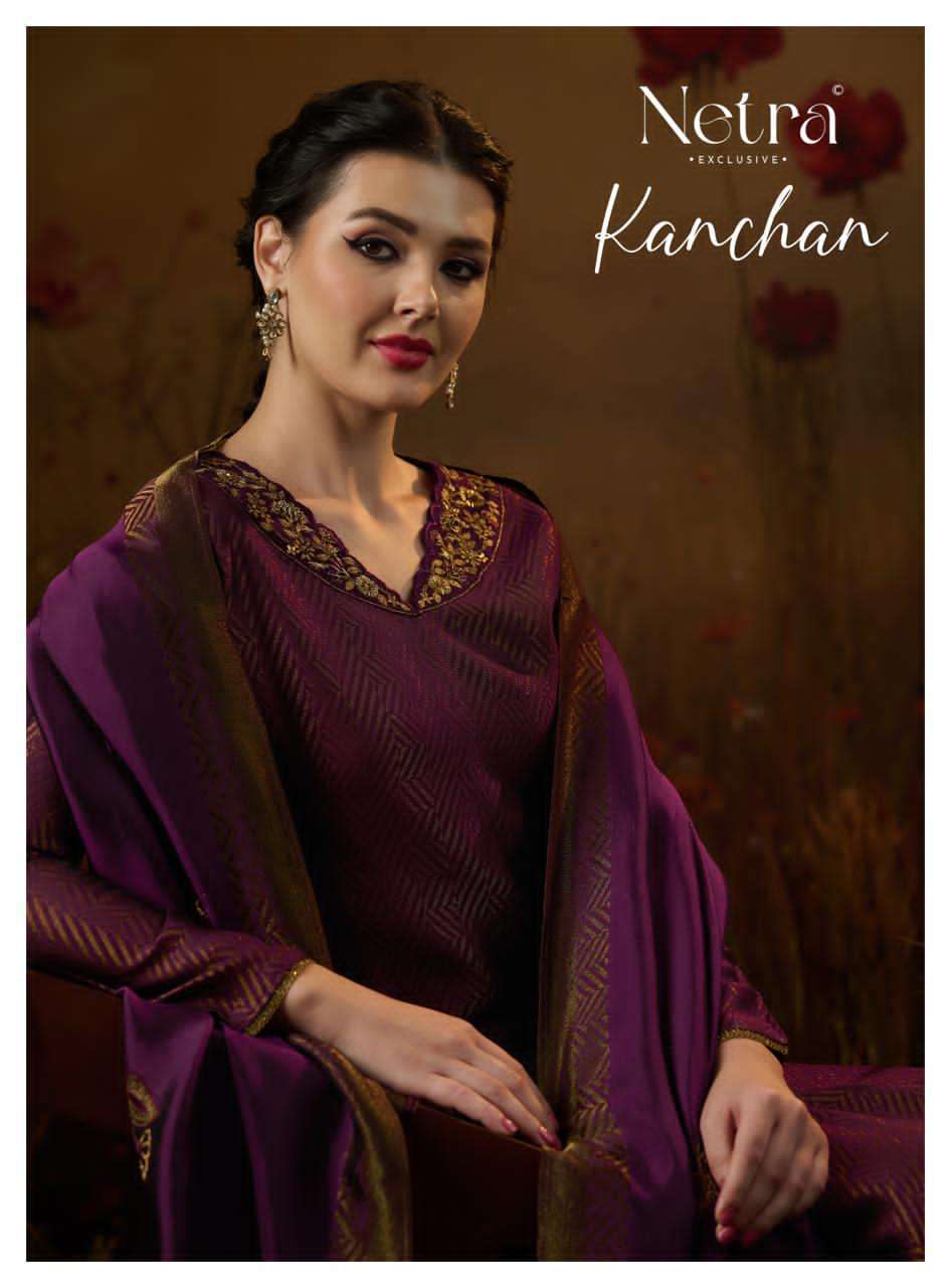 NETRA KANCHAN DESIGNER JACQUARD SILK SUIT CATALOG SUPPLIER 2026