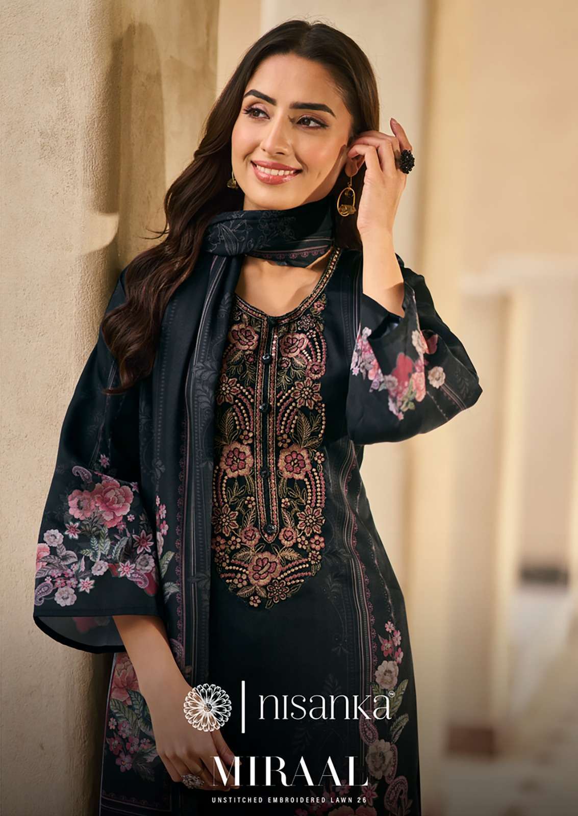 NISANKA MIRAAL PURE LAWN LADIES SUIT WHOLESALER BEST RATE 