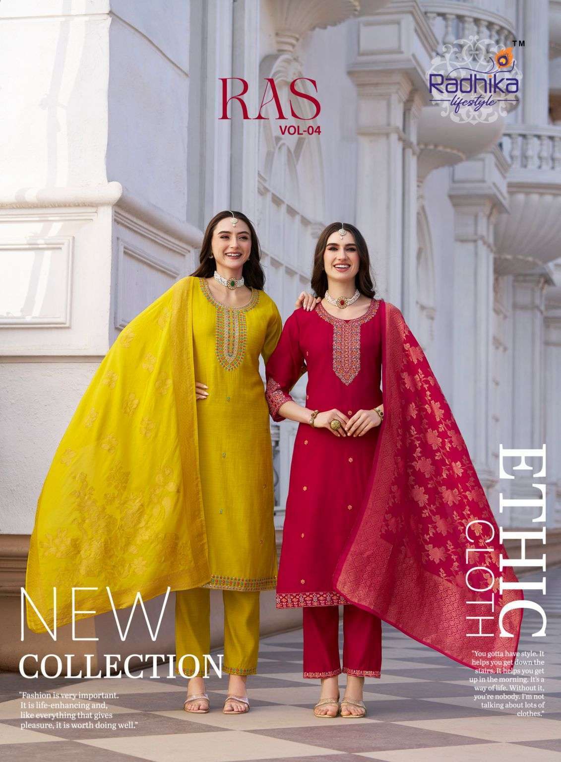RADHIKA LIFESTYLE RAS VOL 4 DESIGNER THREE PCS SET COLLECTION WHOLESALER 