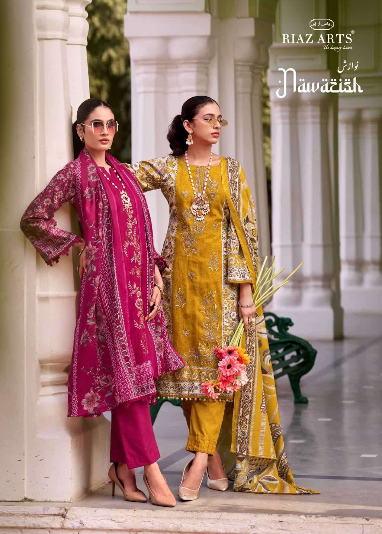 RIAZ ARTS NAWAZISH COTTON LAWN SUIT WHOLESALER 