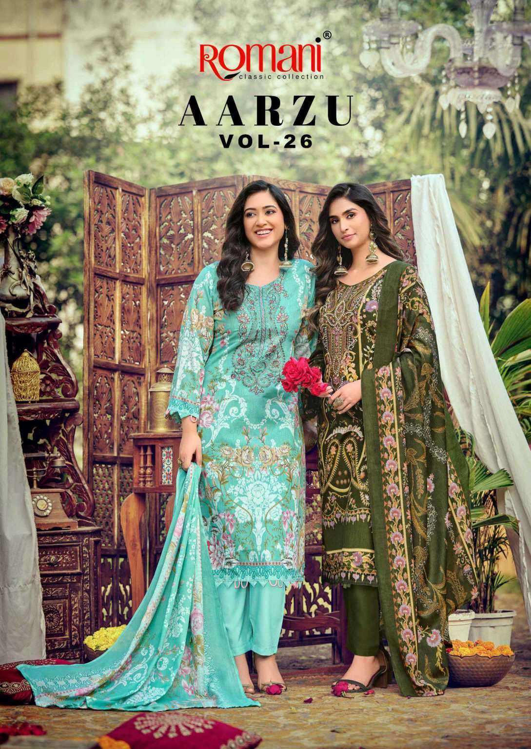 ROMANI AARZU VOL 26 COTTON PRINTED LADIES SUIT WHOLESALER 2025