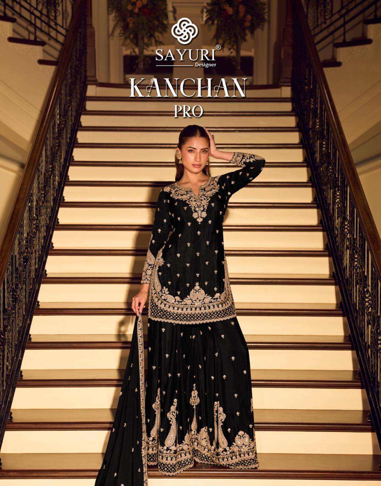 SAYURI KANCHAN PRO 10200 COLORS CHINON SILK SUIT WHOLESALER 