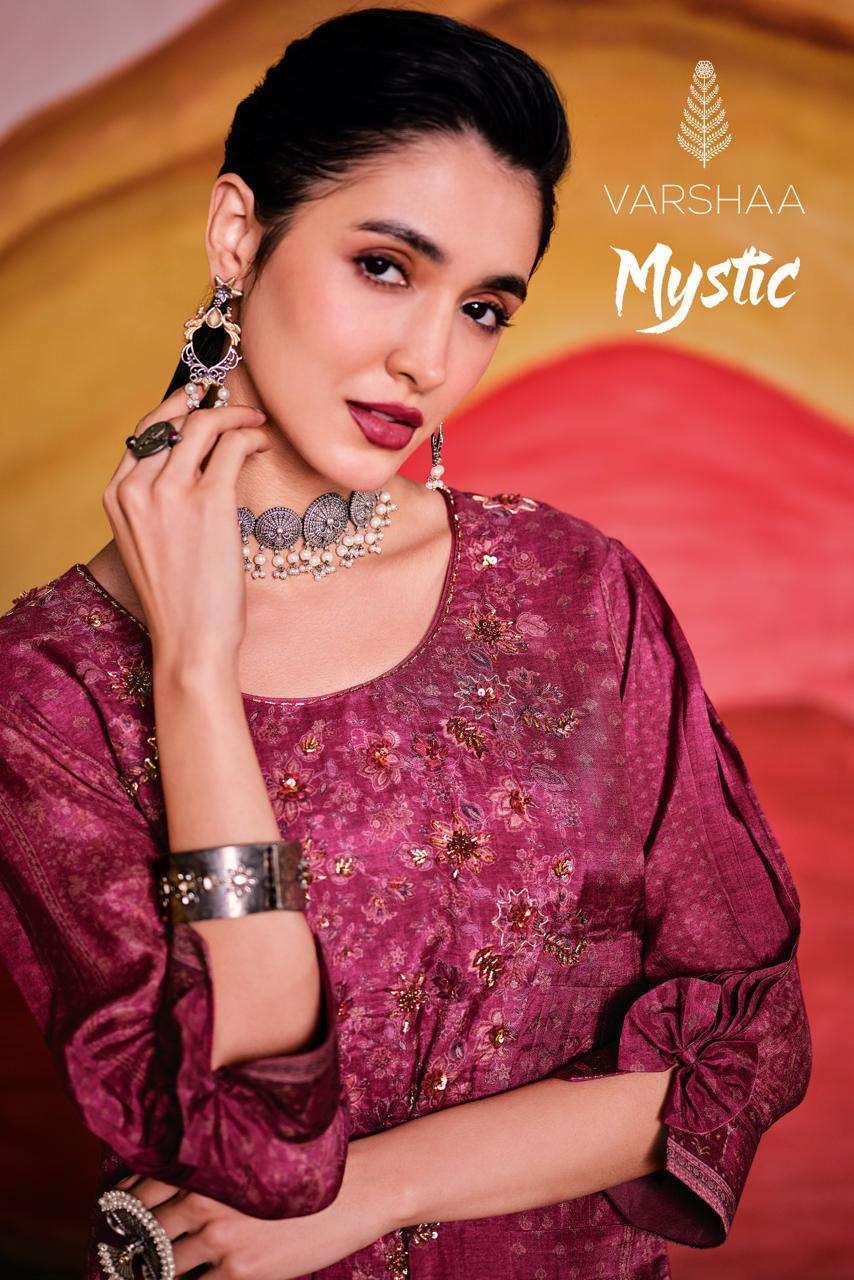 VARSHA FASHION MYSTIC PRINTED MUSLIN LADIES SUIT WHOLESALER 
