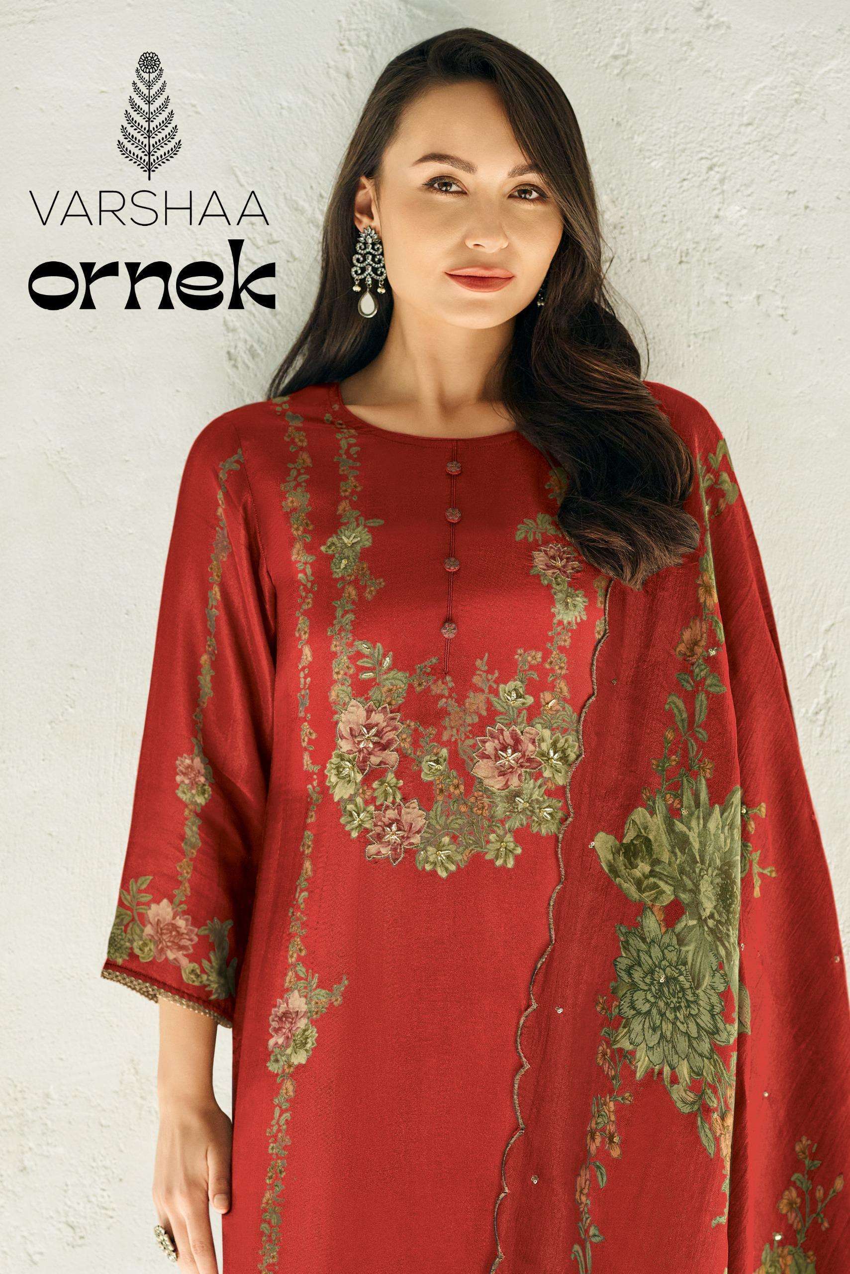 VARSHA ORNEK FANCY RUSSIAN SILK LATEST SUIT WHOLOESALER BEST RATE 