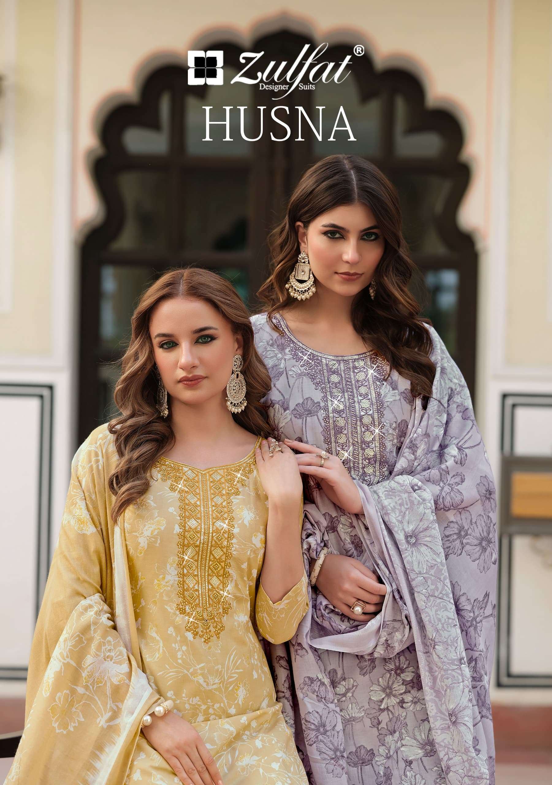 ZULFAT DESIGNER HUSNA PURE COTTON DESIGNER SALWER KAMEEZ SUIT WHOLESALER 