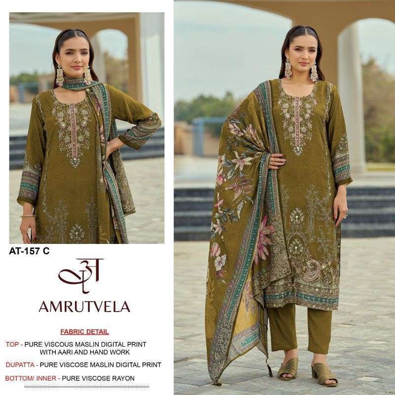 AMRUTVELA AT 157 COLORS PRINTED MUSLIN SUIT WHOLESALER 2026