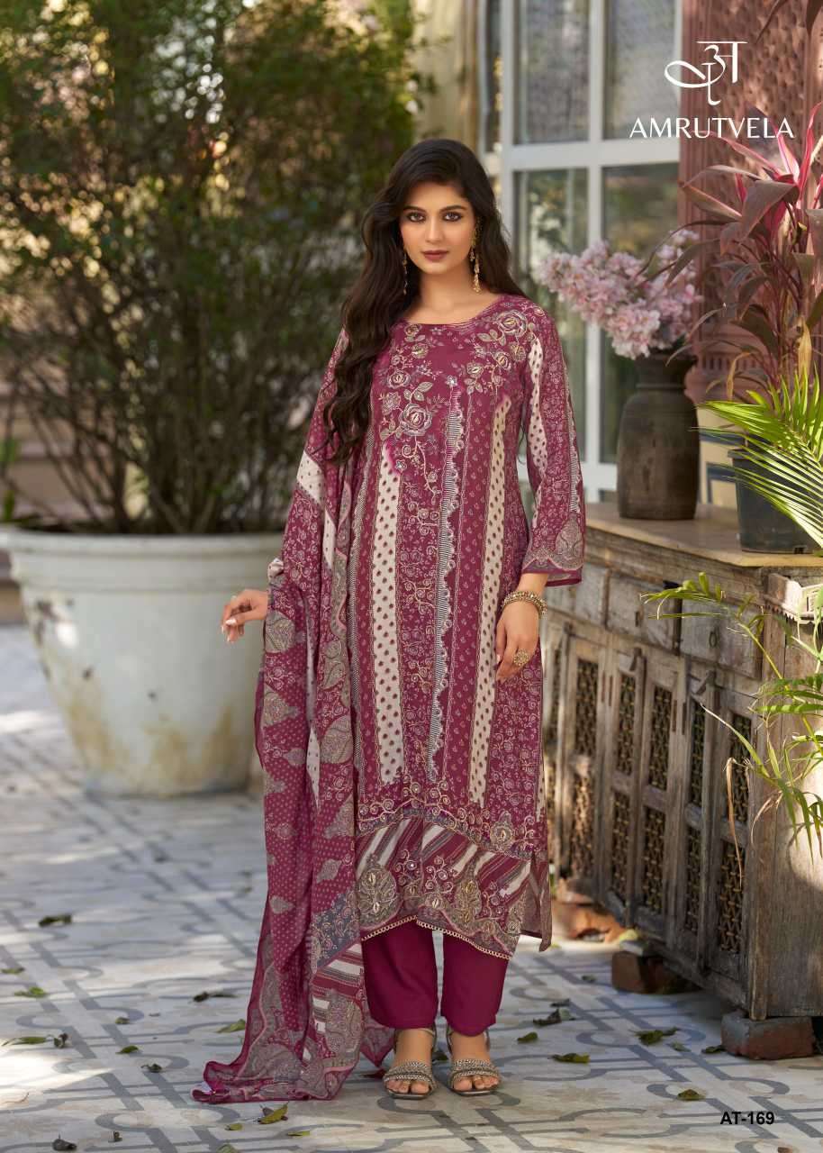 AMRUTVELA AT 169 COLORS MUSLIN LADIES SUIT WHOLESALER 
