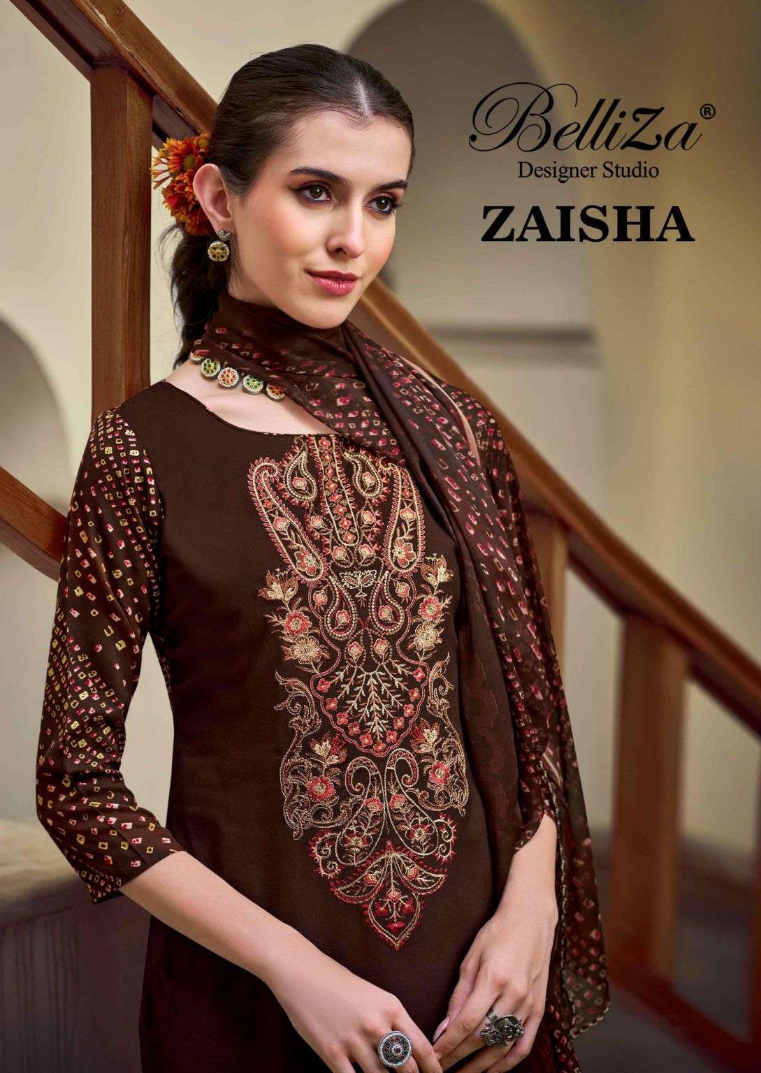 BELLIZA DESIGNER ZAISHA PURE VISCOSE RAYON SUIT WHOLESALER 
