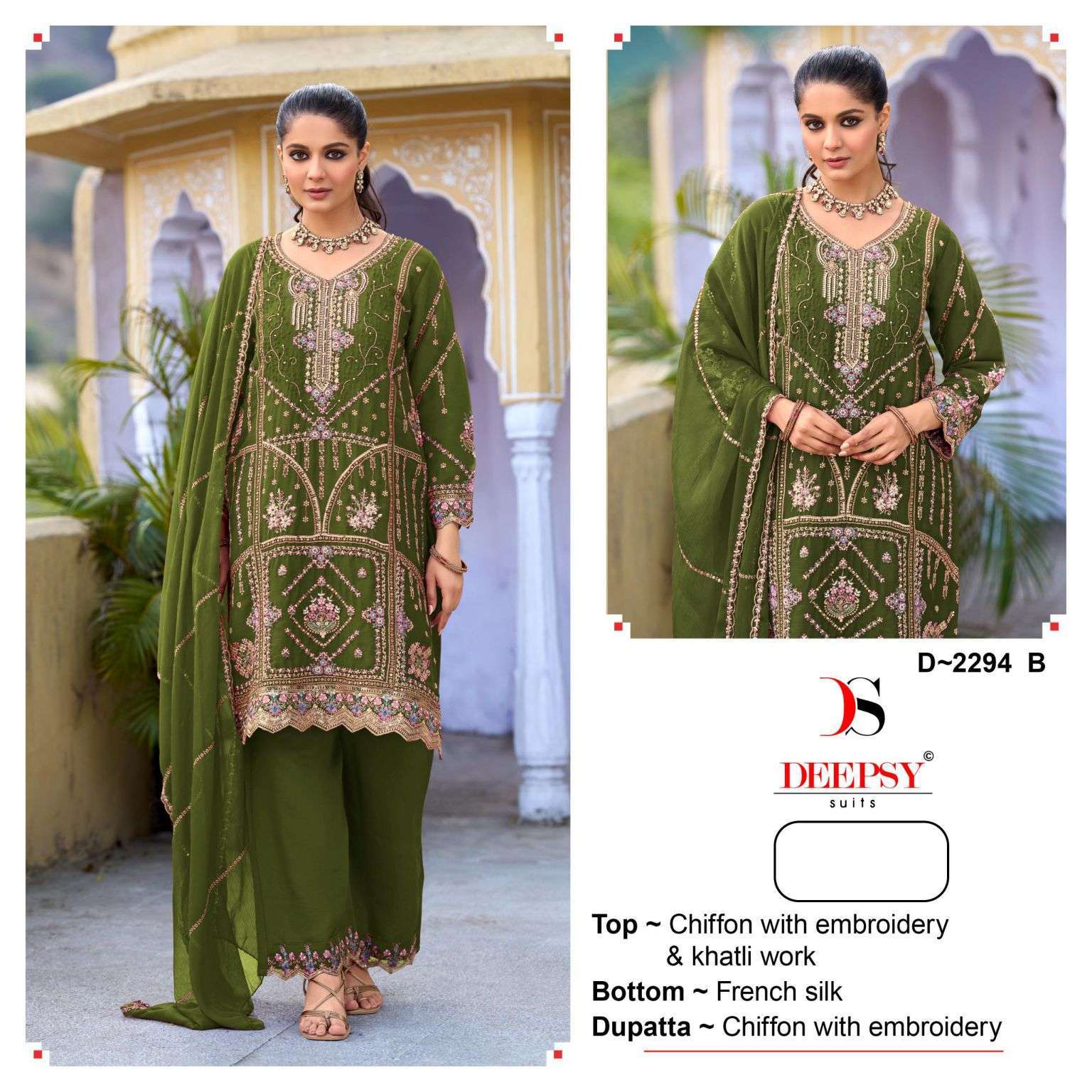DEEPSY SUIT 2294 COLORS CHIFFON EMBROIDERD SALWER KAMEEZ WHOLESALER 