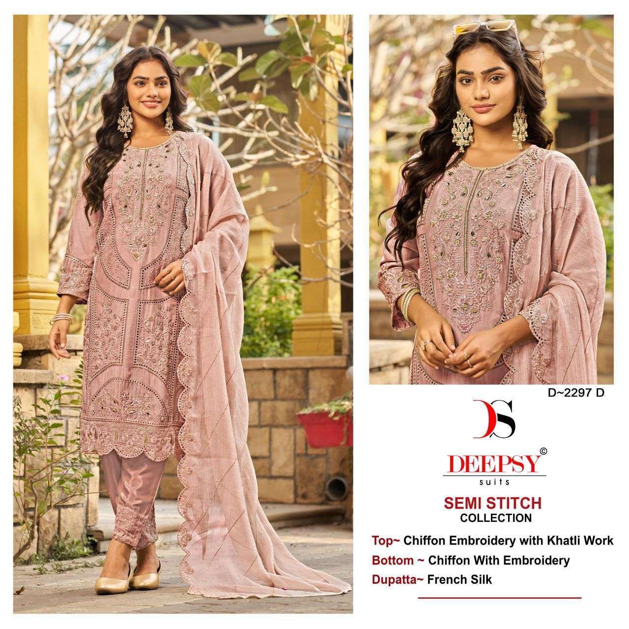 DEEPSY SUIT 2297 COLROS CHIFFON PAKISTANI SUIT WHOLESALER 