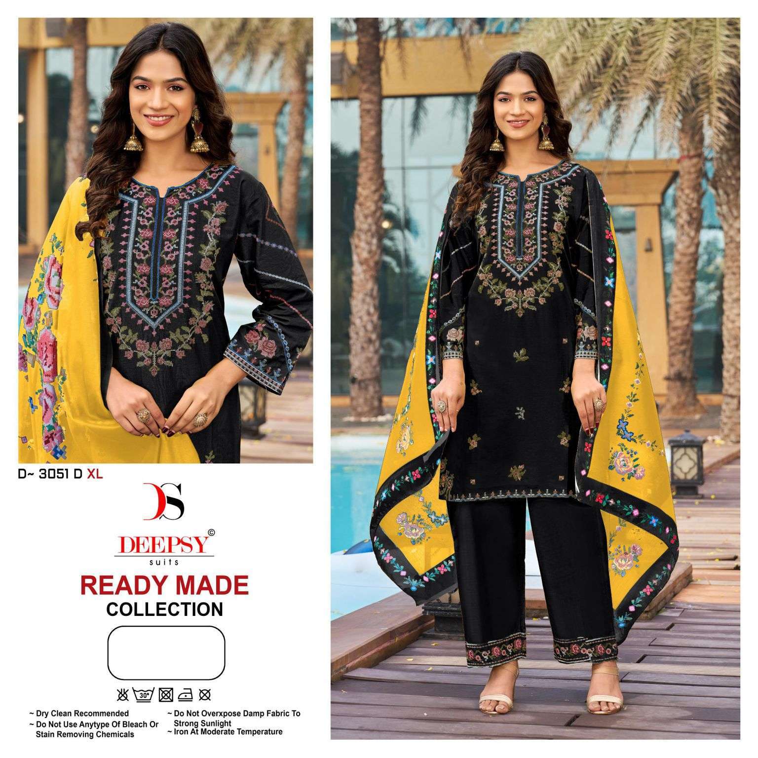 DEEPSY SUIT 3051 COTTON THRED EMBROIDERED READYMADE SUIT WHOLESALER 