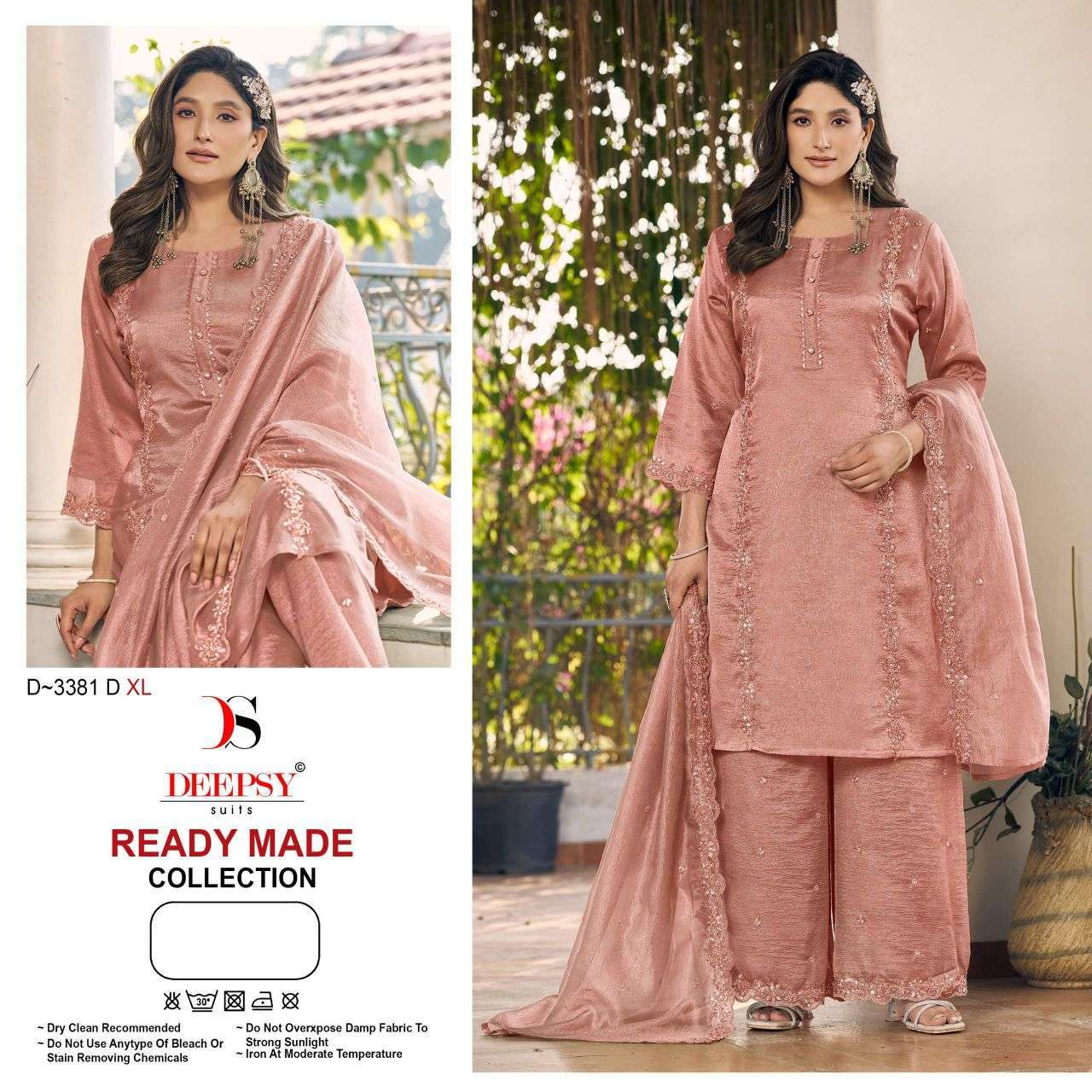 DEEPSY SUIT 3381 COLORS TISSUE SILK BEADS WORK READYMADE SUIT WHOLESALER BEST RATE 