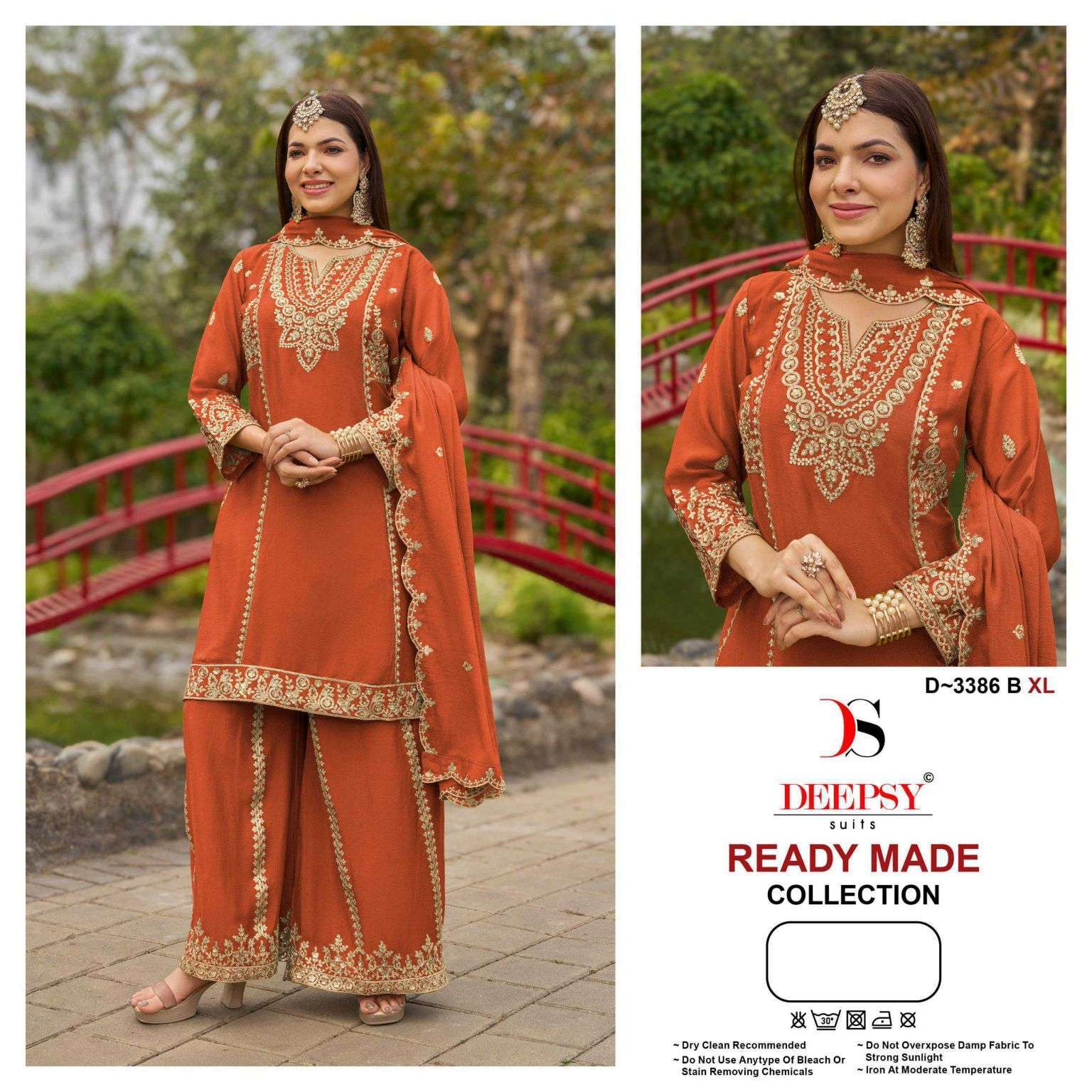 DEEPSY SUIT 3386 CHINON FANCY EMBROIDERED READYMADE PAKISTANI SUIT WHOLESALER 