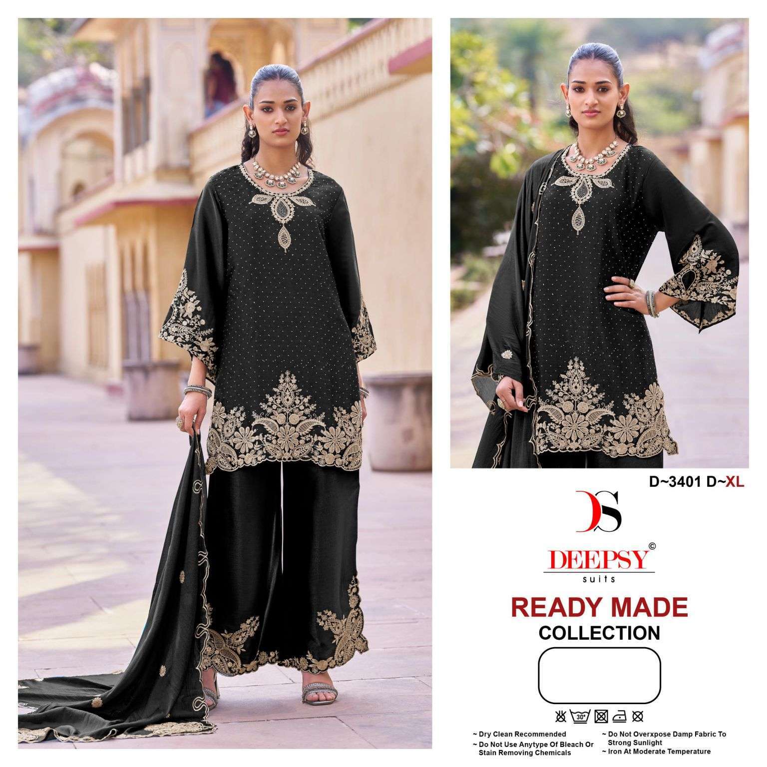 DEEPSY SUIT 3401 HEAVY JARAKHAN DESIGNER VISCOSE SATIN READYMADE SUIT WHOLESALER 