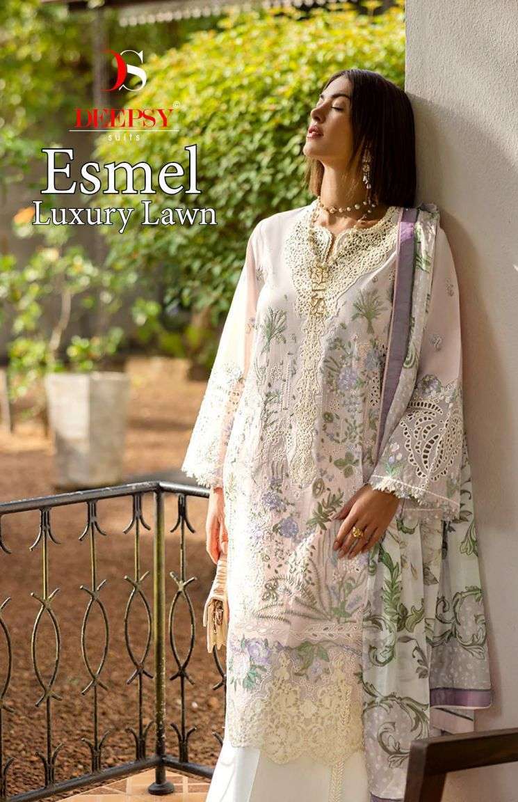 DEEPYS SUIT ESMEL COTTON WITH EMBROIDERED PAKISTANI SALWER KAMEEZ 