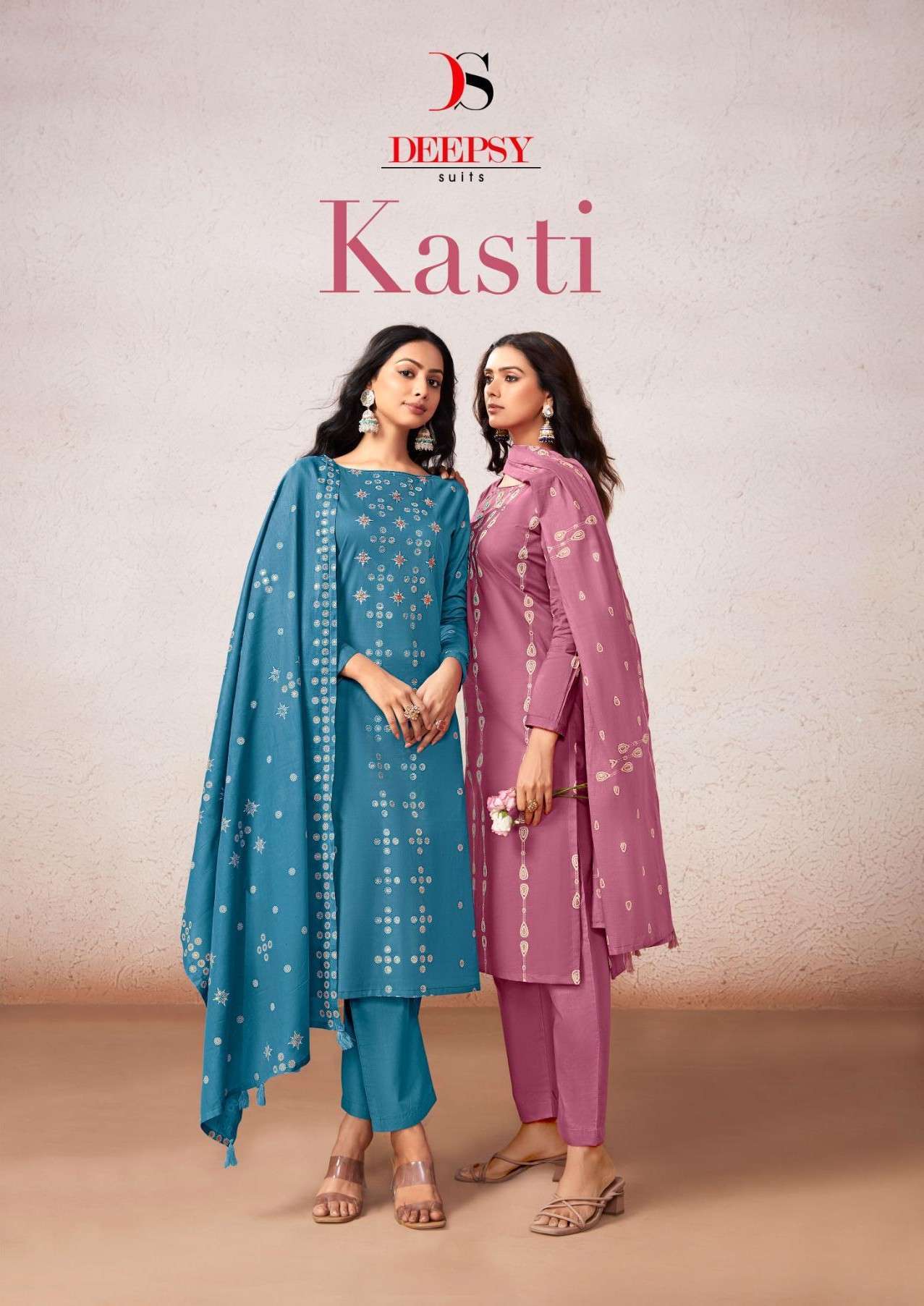 DEEPYS SUIT KASTI 40001 TO 40006 SERIES COTTON HAND EMBROIDERED SALWER KAMEEZ 
