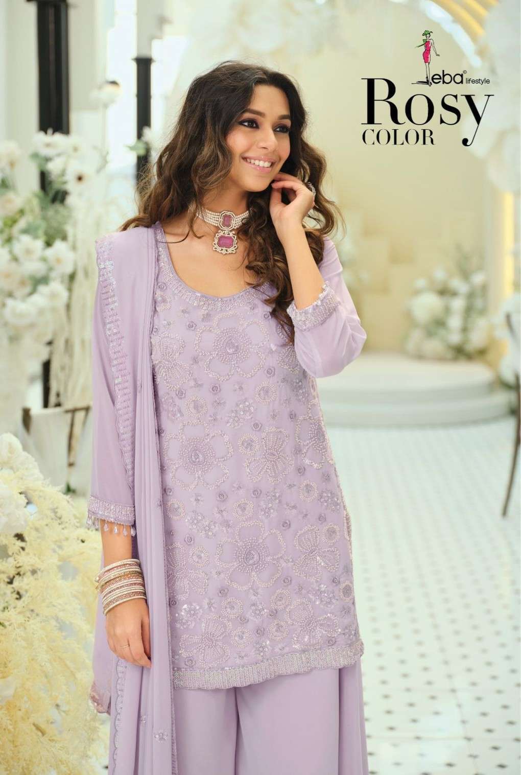 EBA LIFESTYLE 2328 COLORS GEORGETTE PARTY WEAR READYMADE SALWER KAMEEZ WHOLESALER 