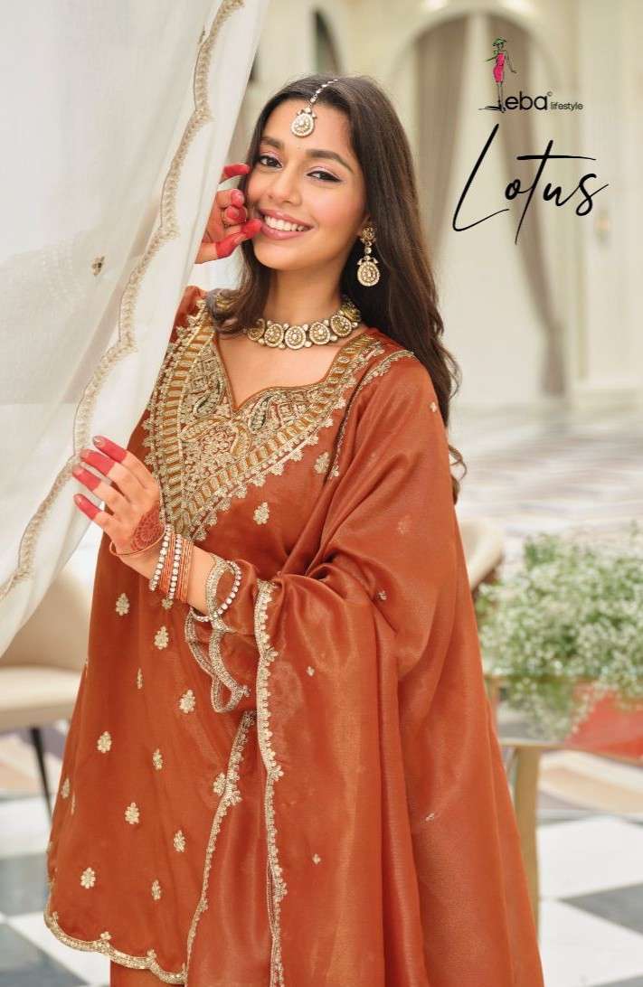 EBA LIFESTYLE LOTUS DESIGNER READYMADE SIMAR EMBRODERED PALZZO SUIT WHOLESALER 