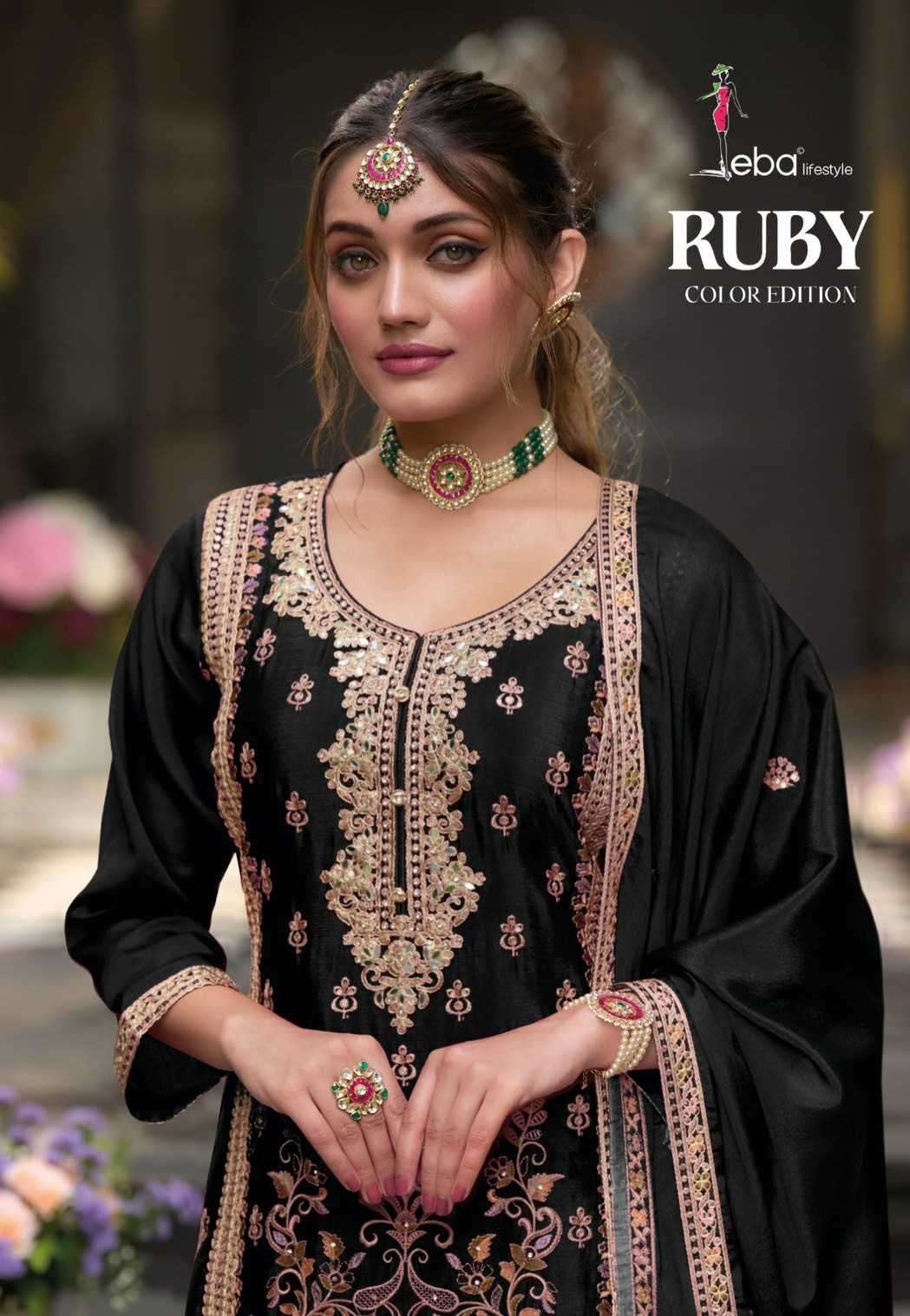 EBA LIFESTYLE RUBY CHINON PARTY WEAR SUIT WHOLESALER BEST RATE 