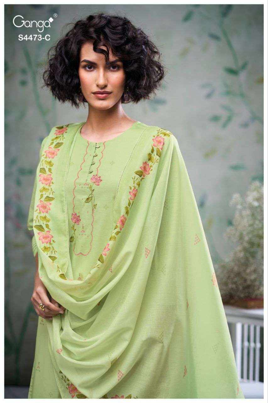 GANGA FASHION CIREL 4473 PREMIUM COTTON SALWER KAMEEZ SUIT WHOLESALER 