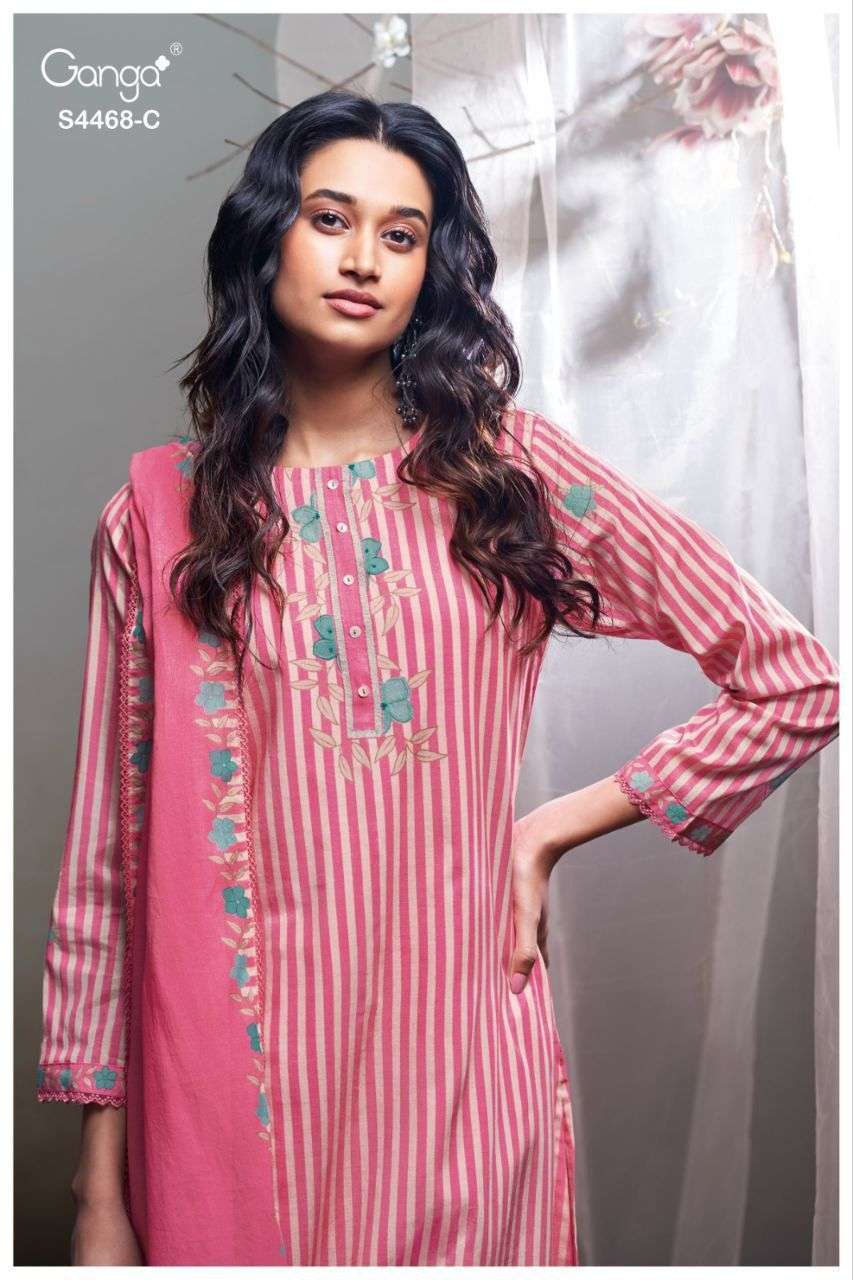 GANGA FASHION MIVIRA 4468 PREMIUM COTTON PRINTED WHOLESALER SALWER KAMEEZ SURAT 