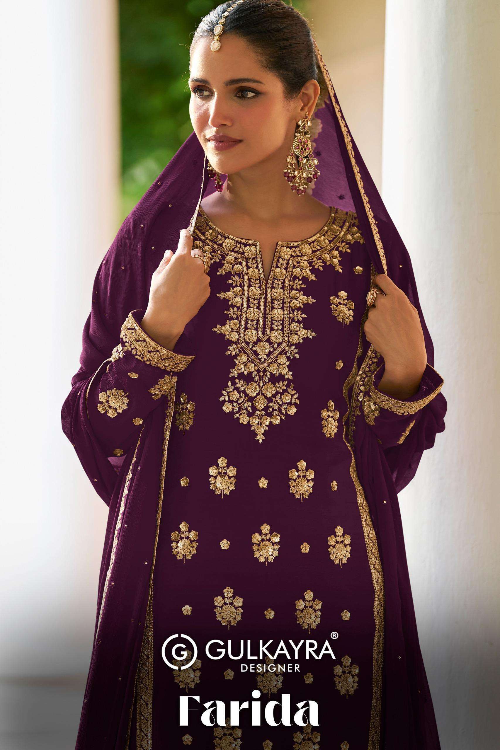 GULKAYRA DESIGNER FARIDA CHINON READYMADE SALWER KAMEEZ SUIT WHOLESALER 