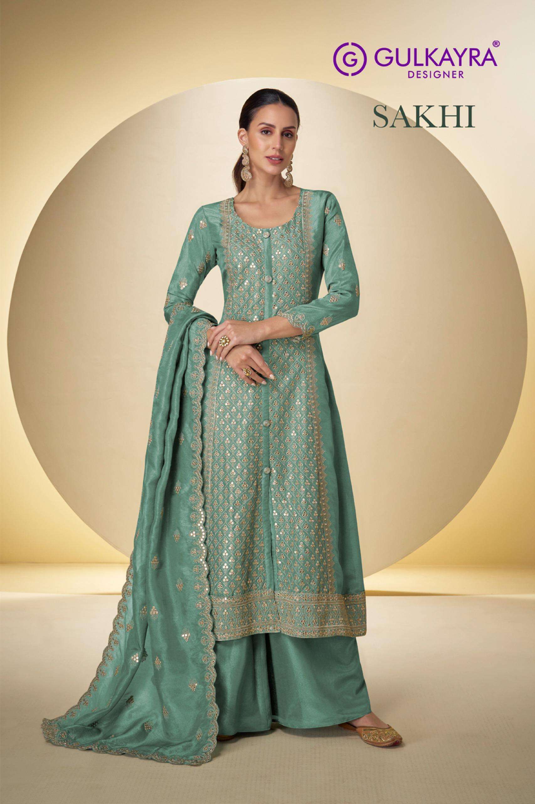 GULKAYRA DESIGNER SAKHI SIMMER SILK EMBROIDERED READYMADE SUIT WHOLESALER 2026