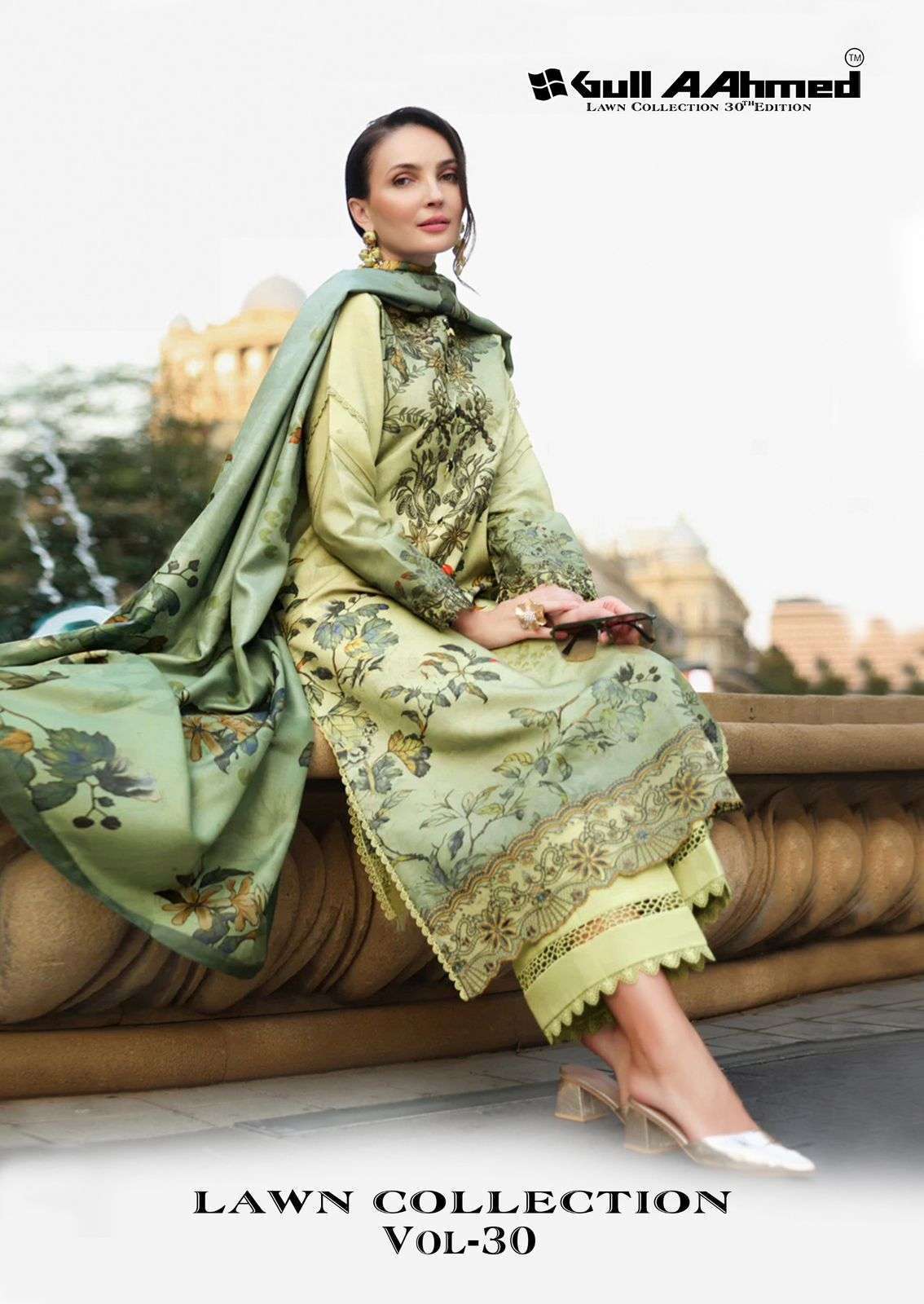 GULL AAHMED LAWN COLLECTION VOL 30 PURE LAWN COTTON SUIT WHOLESALER BEST RATE DEALER 