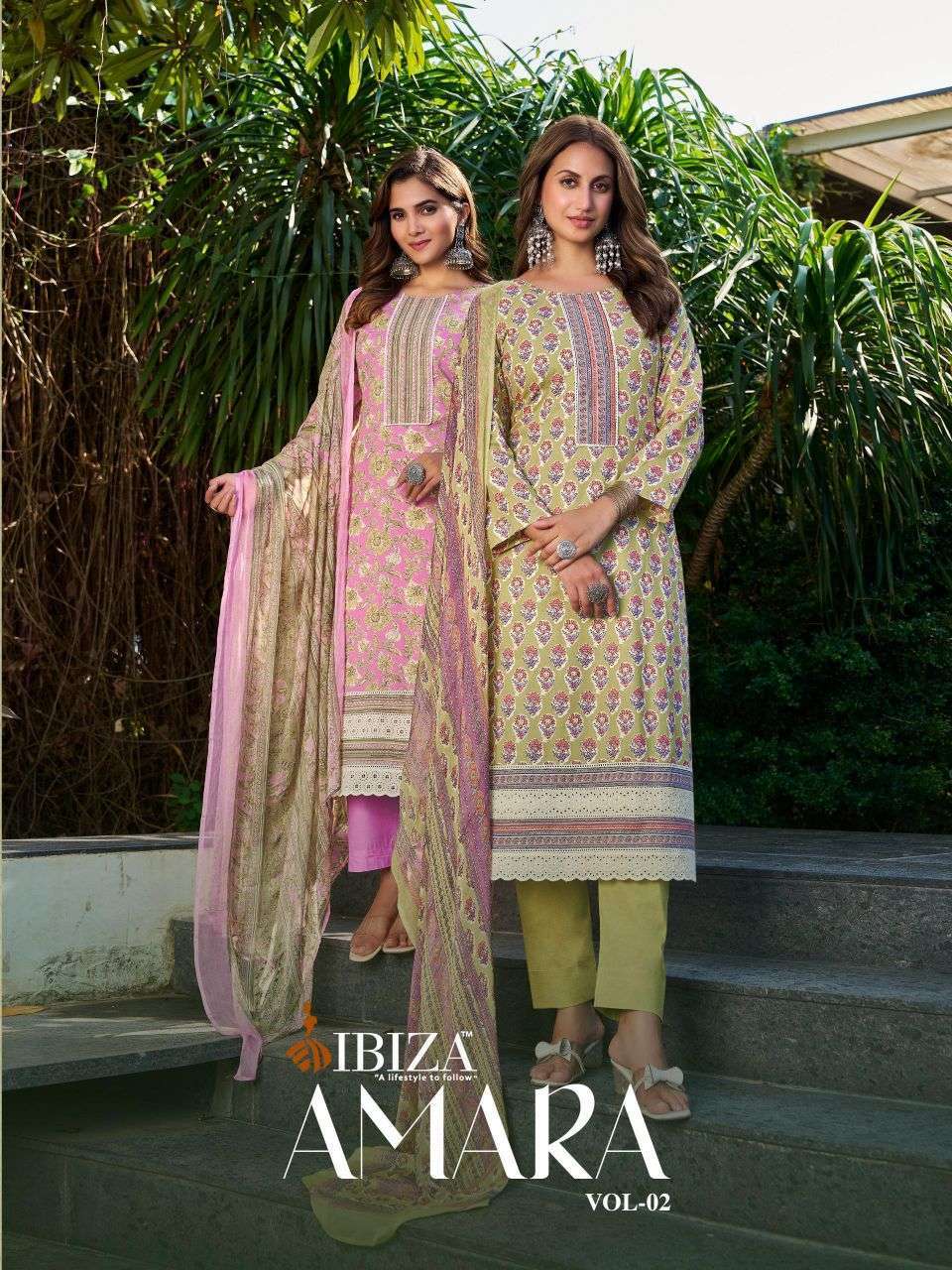 IBIZA LIFESTYLE AMARA VOL 2 CAMRIC COTTON PRINT SUIT WHOLESALER BEST RATE 