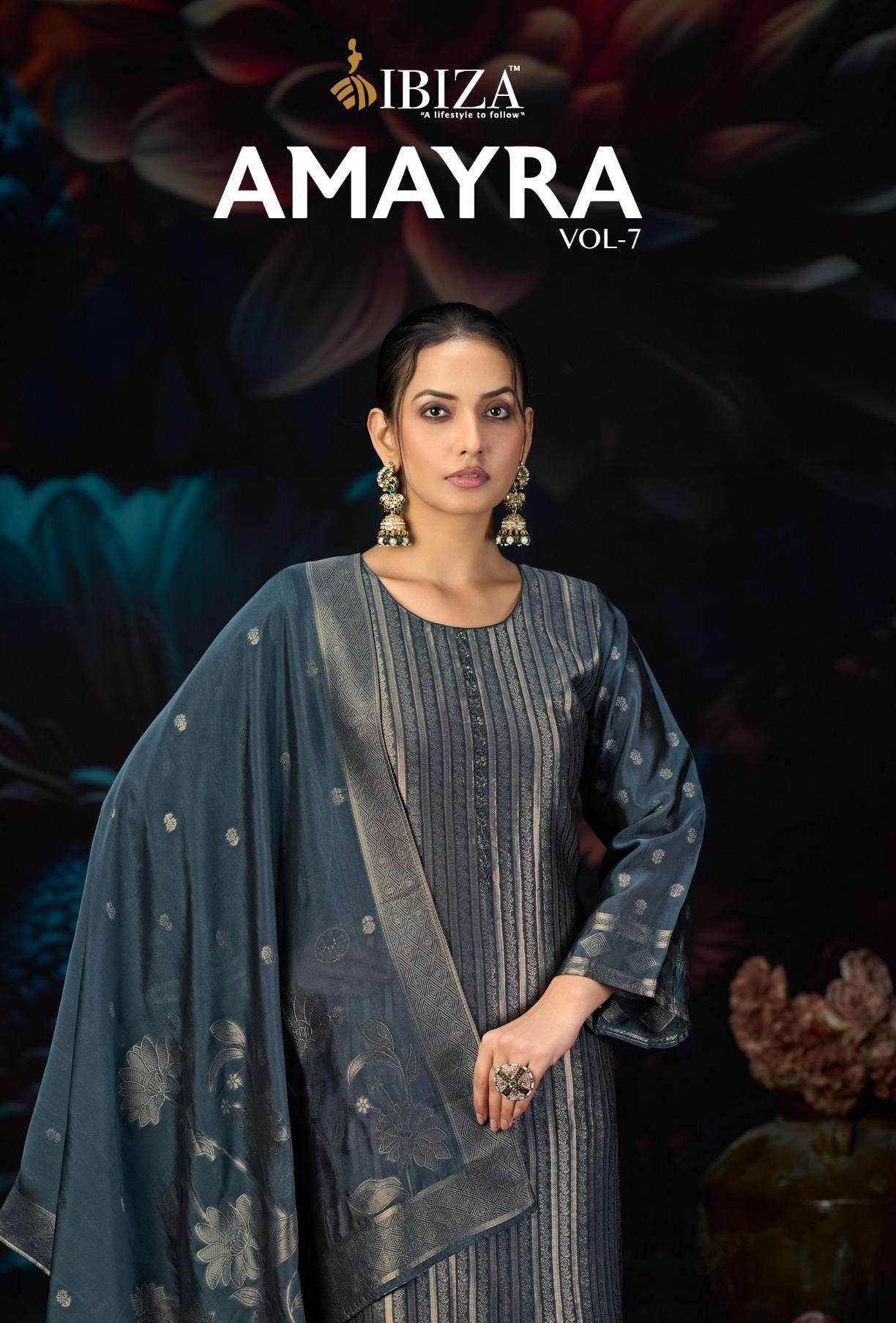 IBIZA LIFESTYLE AMAYRA VOL 7 BANGLORY SILK JACQUARD SUIT COLLECTION BEST RATE DEALER 
