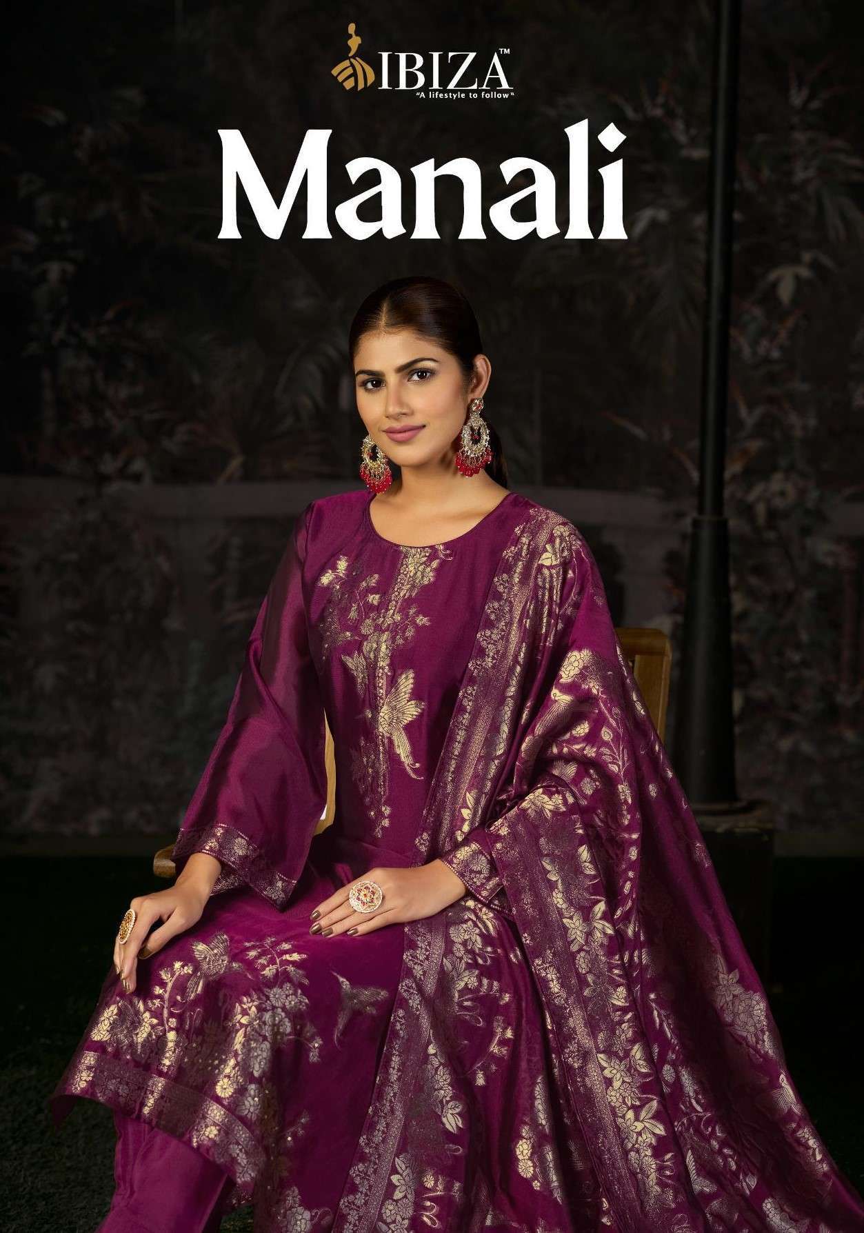 IBIZA LIFESTYLE MANALI BANGLORY SILK JACQUARD PARTY WEAR LADIES SUIT WHOLESALER 