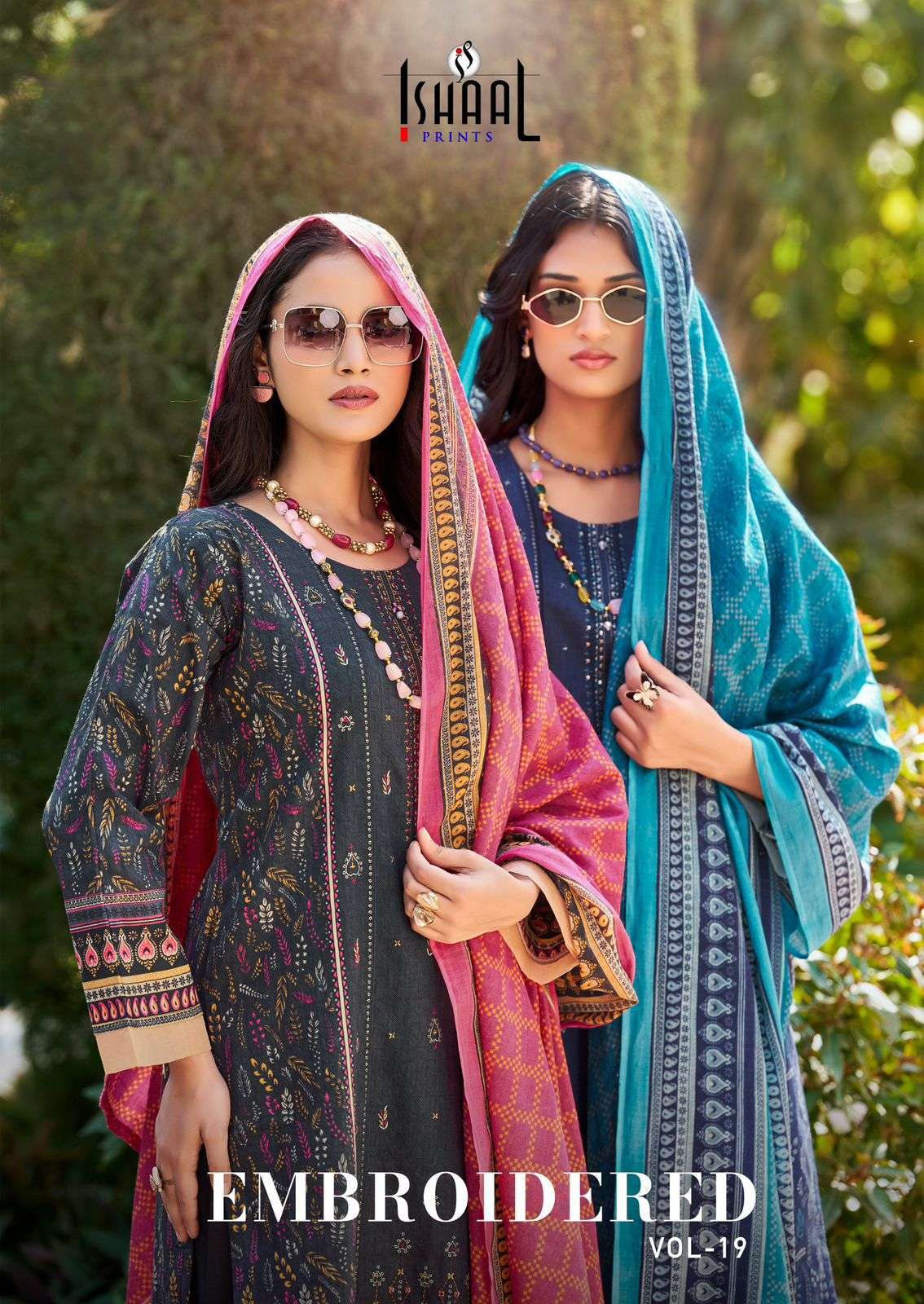 ISHAAL EMBROIDERED VOL 19 PURE LAWN SUIT CATALOGUE BEST RATE 