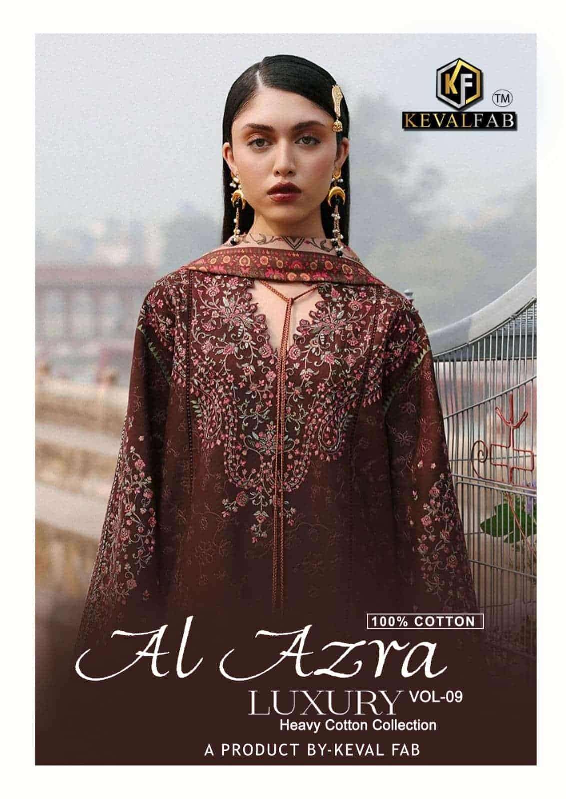 KEVAL FAB AL AZARA VOL 9 LAWN KARACHI COTTON PRINTED SUIT WHOLESALER 2026