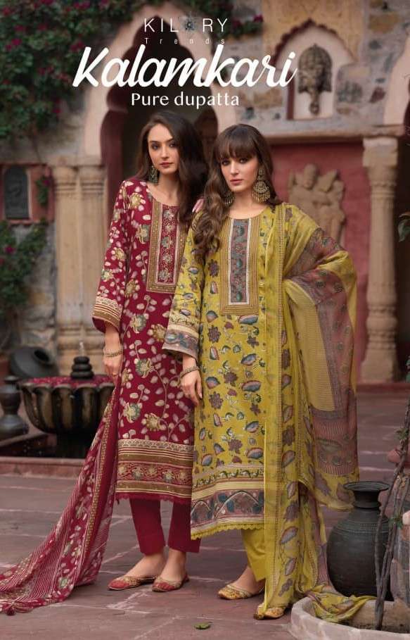 KILORY TRENDZ KALAMKARI JAM COTTON PRINTED SALWER KAMEEZ WHOLESALER 