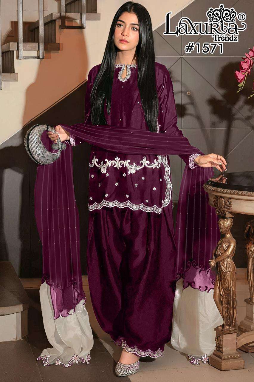 LAXURIA TRENDZ 1571 SATIN READYMADE 3 PCS SET WHOLESALER BEST RATE 