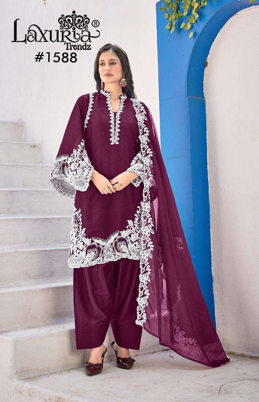 LAXURIA TRENDZ 1588 COLORS VICHITRA SILK FARSHI SALWER DRES EXPORTER 