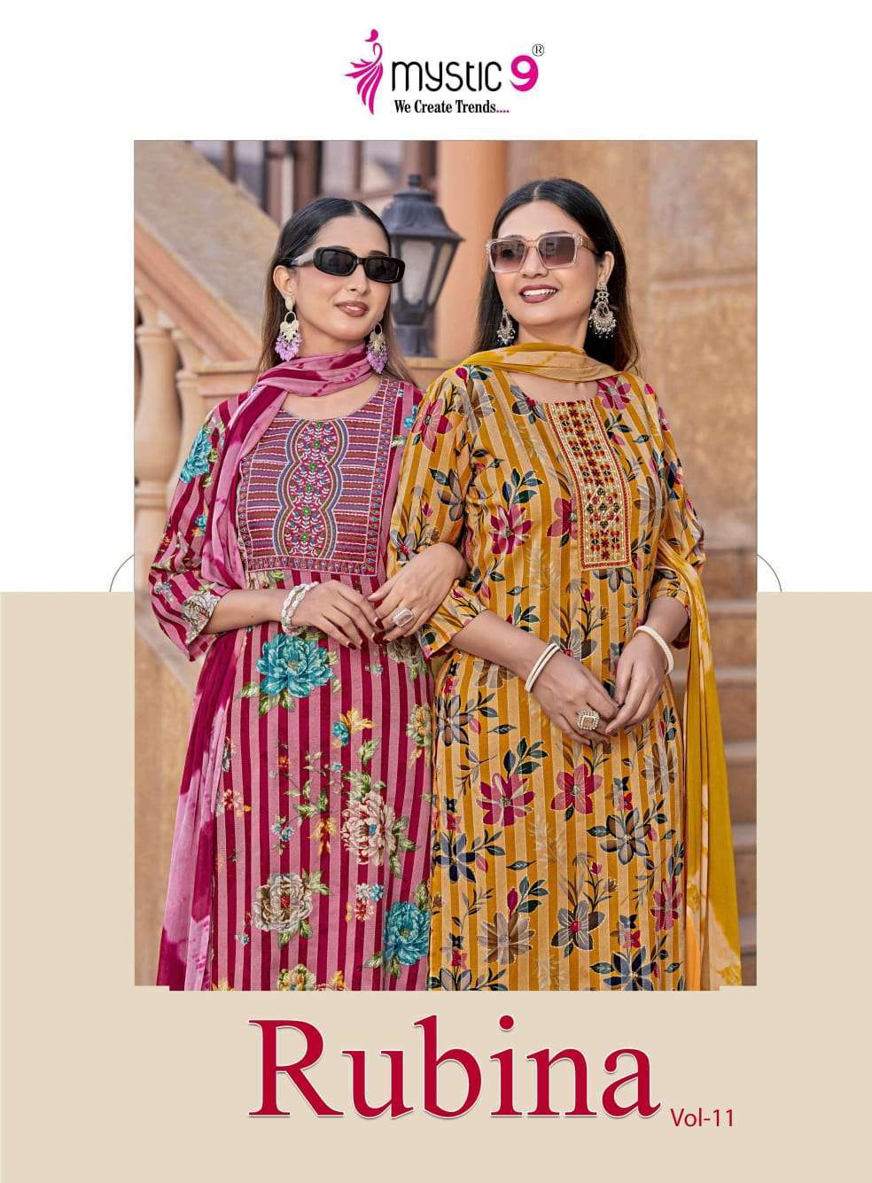 MYSTIC 9 RUBINA VOL 11  FANCY EMBROIDERED READYMADE SUIT WHOLESALER 