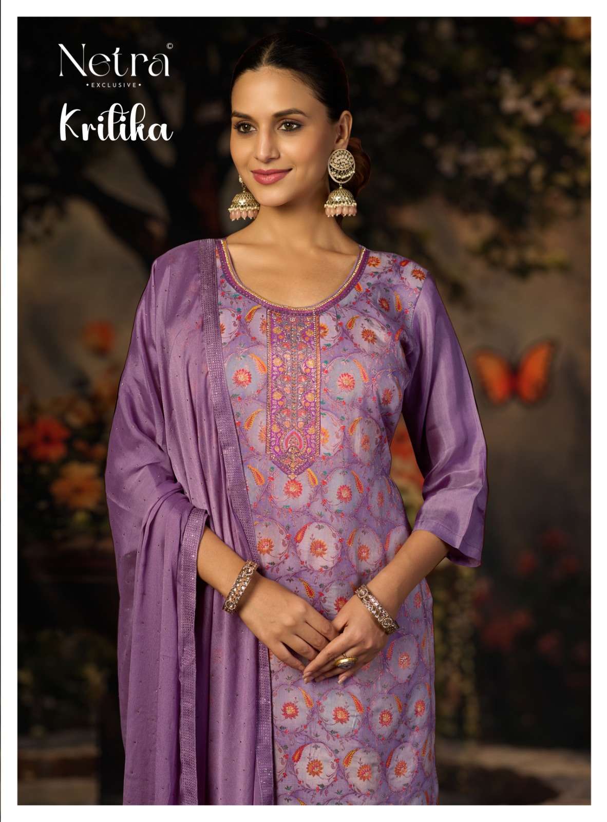 NETRA KRITIKA POSITION DIGITAL PRINTED BANARASI SALWER KAMEEZ WHOLESALER 