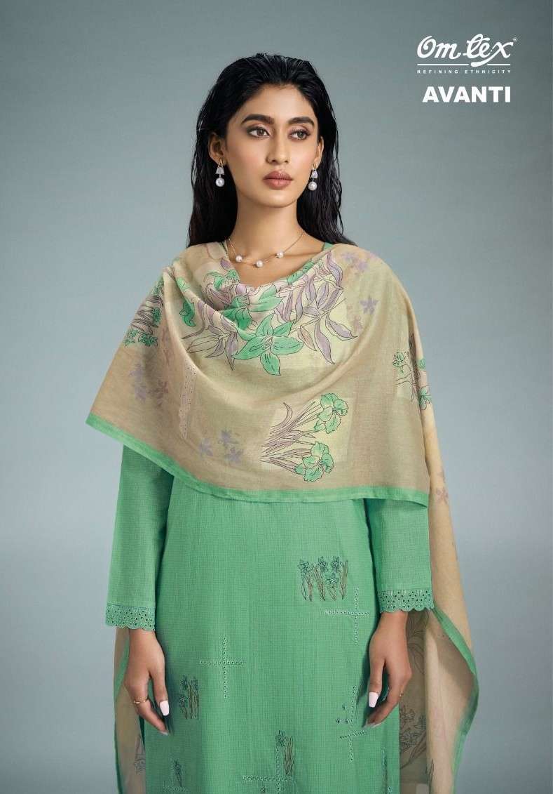 OMTEX AVANTI LAWN COTTON EMBROIDERED SALWER KAMEEZ WHOLESALER 