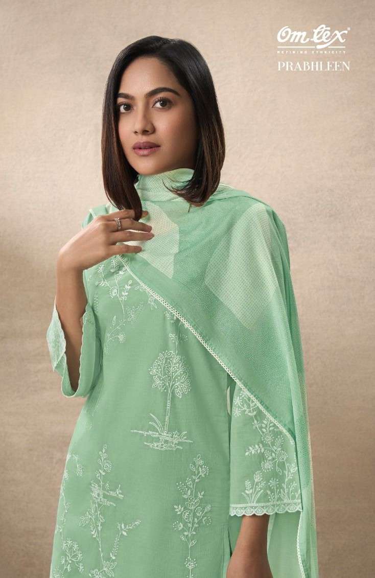 OMTEX PRABHLEEN LAWN COTTON EMBROIDERY SUIT WHOLESALER 