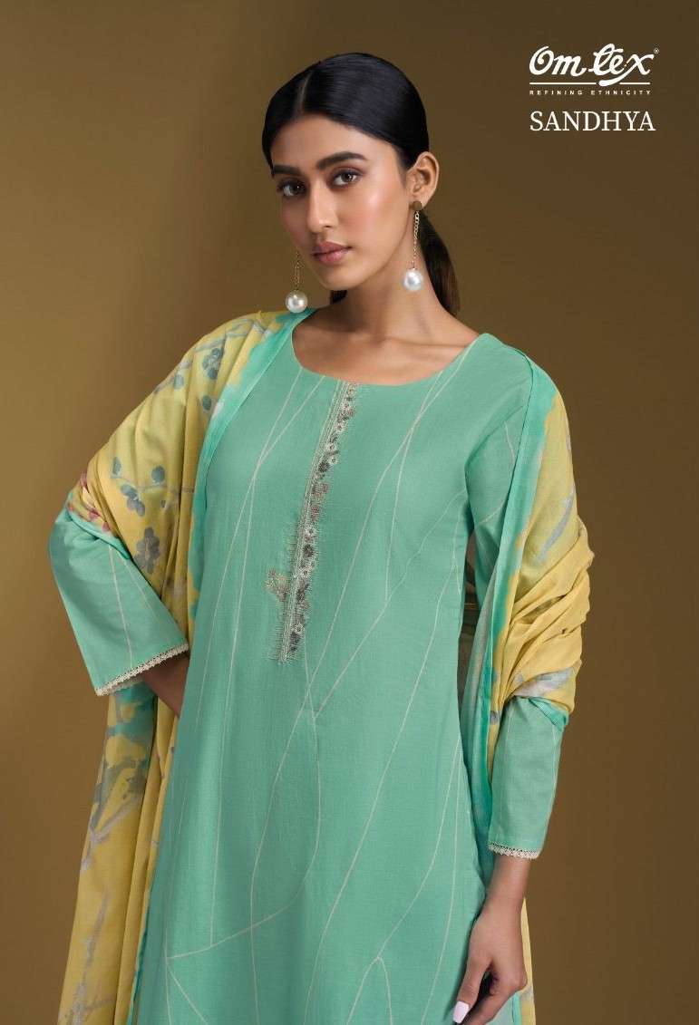 OMTEX SANDHYA DESIGNER LAWN COTTON PARTYWEAR SUIT WHOLESALER BEST RATE 