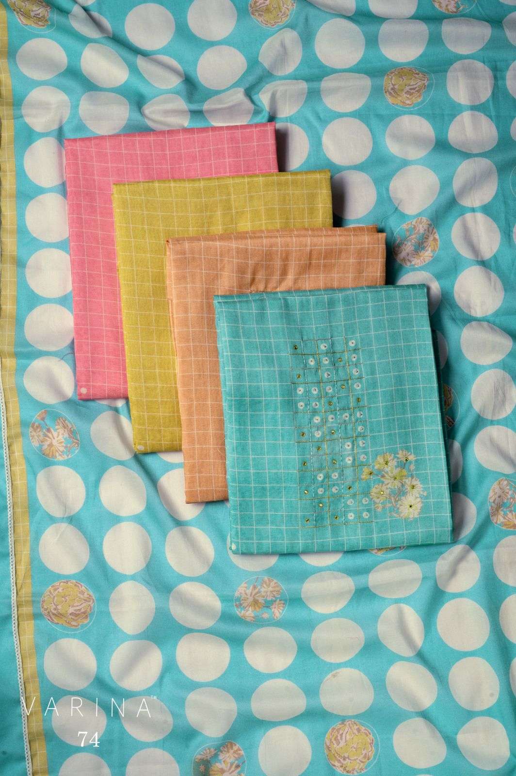 OMTEX VARINA 74 LAWN COTTON EMBROIDERED SALWER KAMEEZ WHOLESALE PRICE 