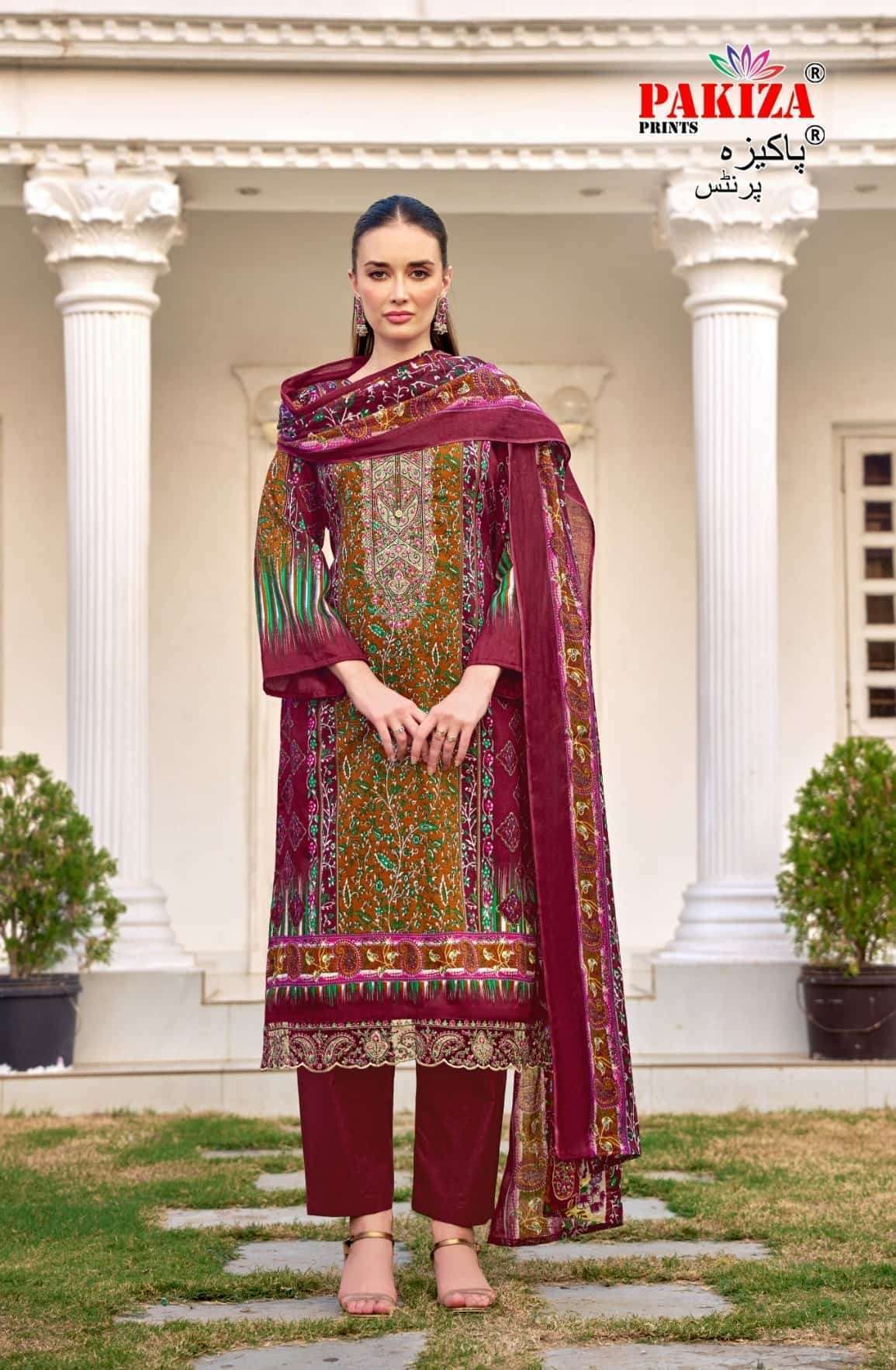 PAKIZA PRINTS FARMAISH VOL 10 JAM SATIN KASHMIR SUIT WHOLESALER BEST RATE 