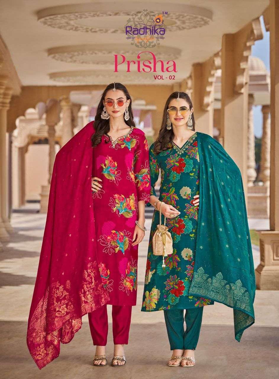 RADHIKA LIFESTYLE PRISHA VOL 2 MILANO PRINT READYMADE 3 PCS SET WHOLESALER BEST RATE 